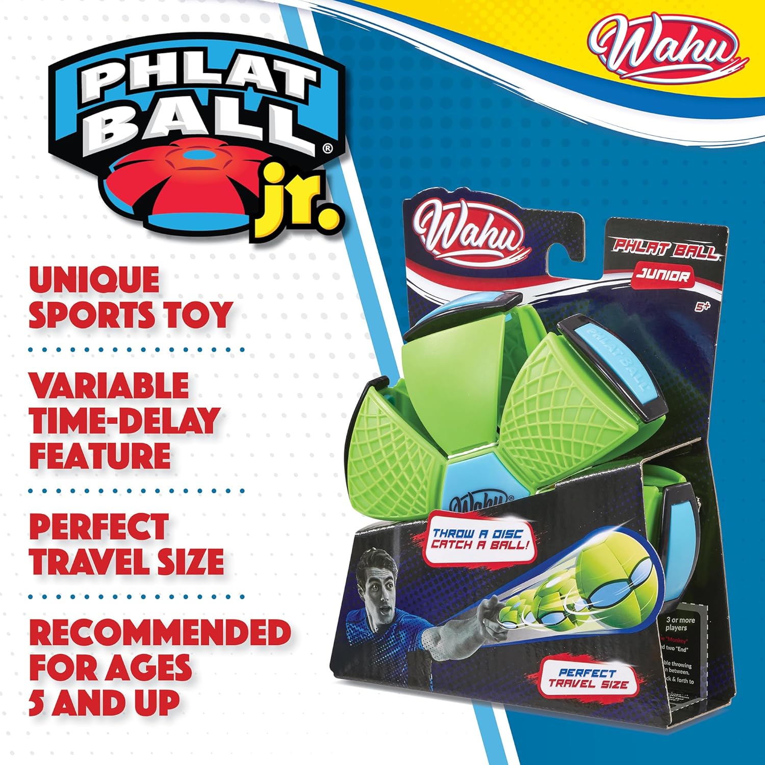 Wahu Phlat Ball Junior - Transforming Disc to Ball Toy for Kids 5+ 7