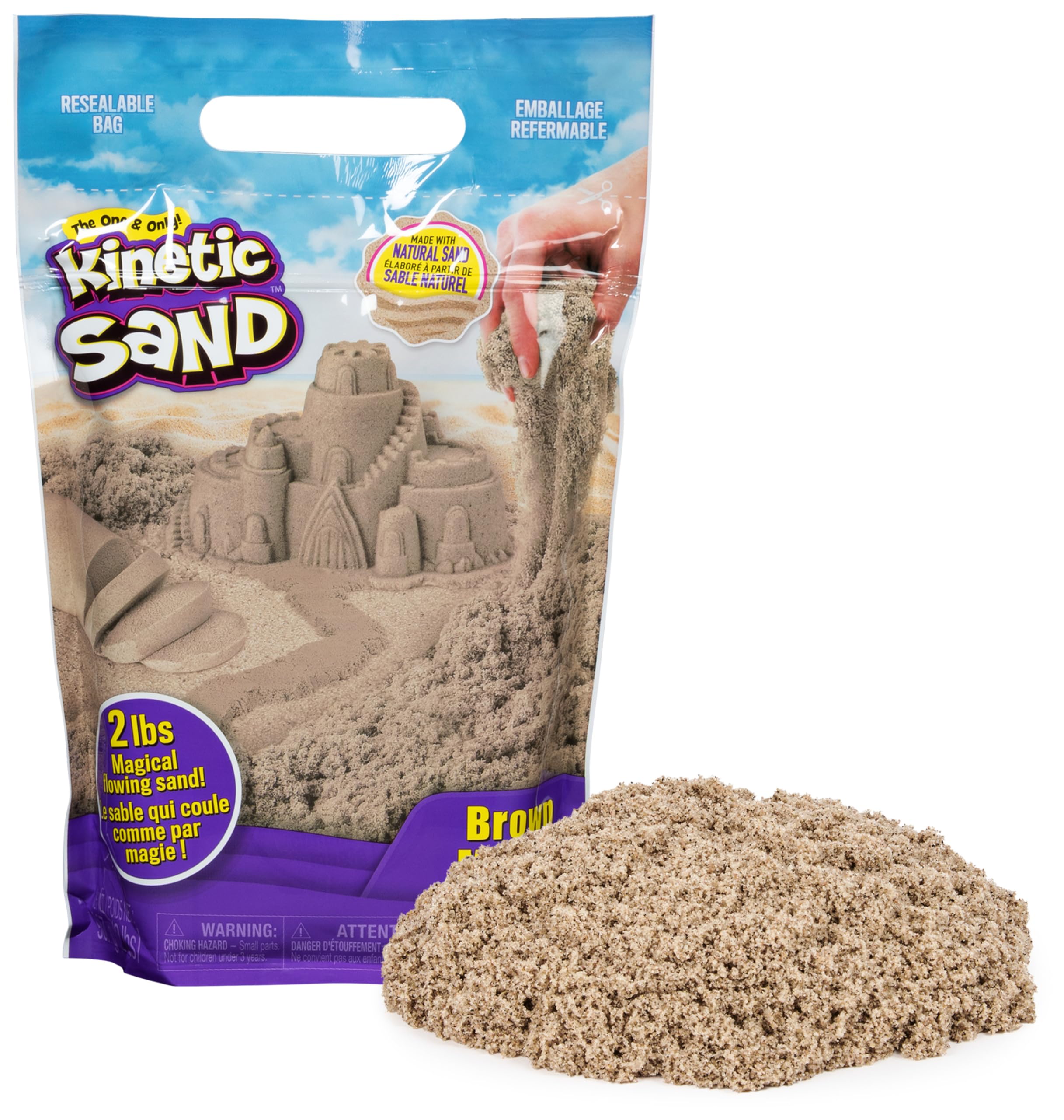Kinetic Sand Natural Brown 907g - Squeeze & Shape Sensory Play Sand for Kids