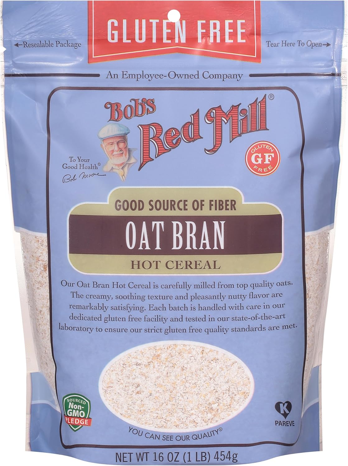 Bob's Red Mill Gluten Free Oat Bran - High Fiber Hot Cereal, 454g