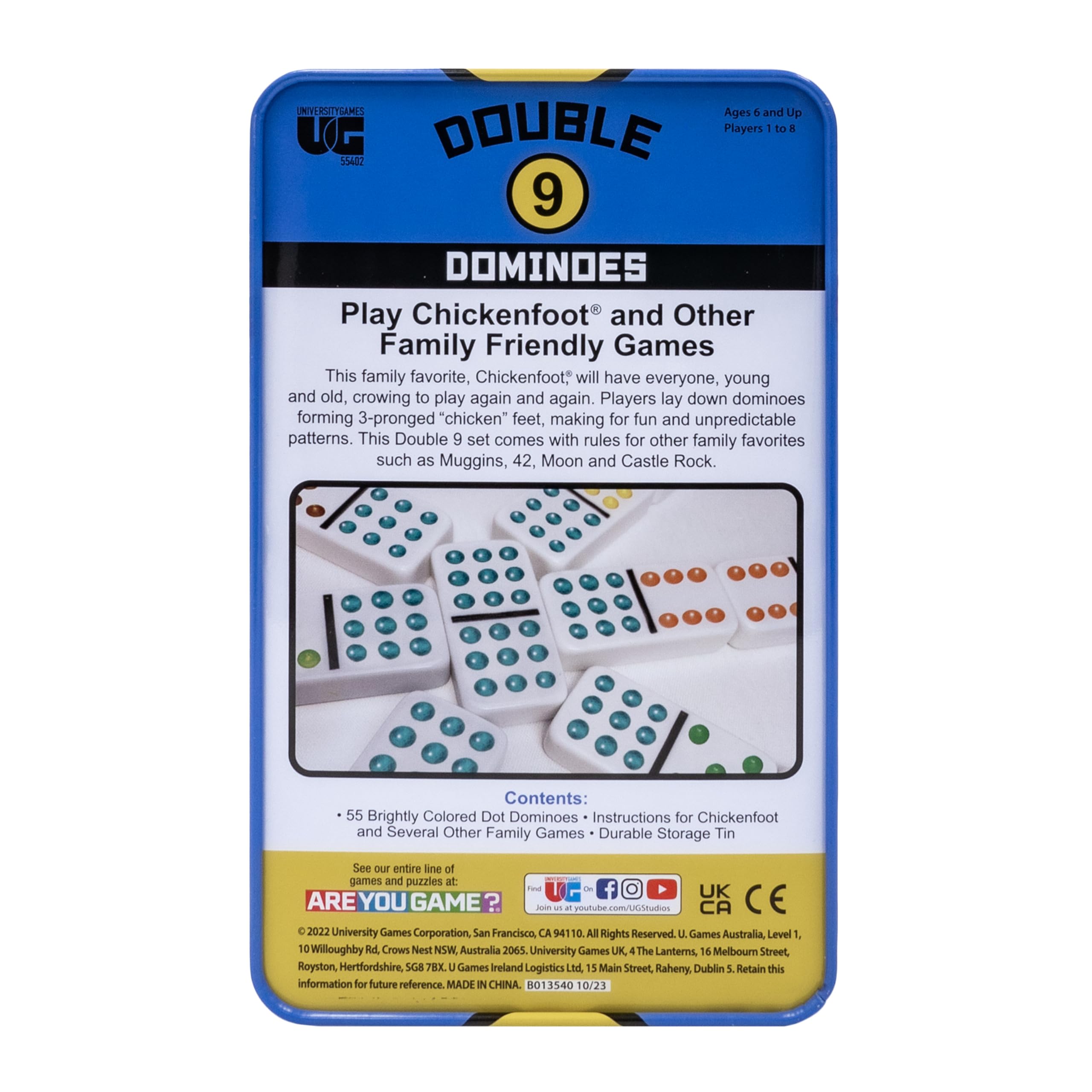 Front Porch Classics Double 9 Dominoes in a Tin 5