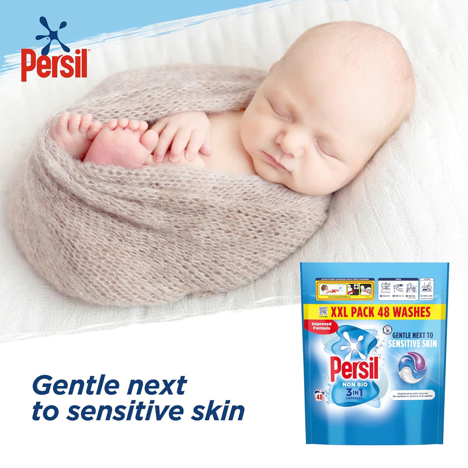 Persil - Non Bio 3 in 1 Washing Capsules 48 Washes 6