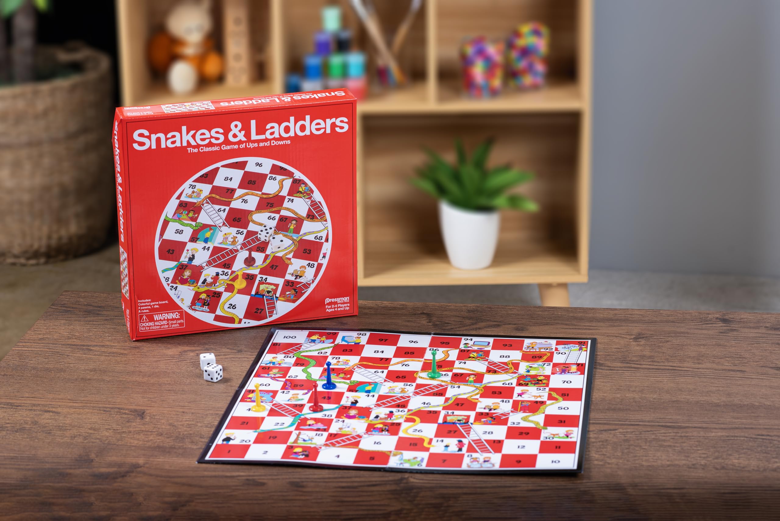 Pressman Snakes & Ladders Game for Kids - Classic Board Game for 2-4 Players 7