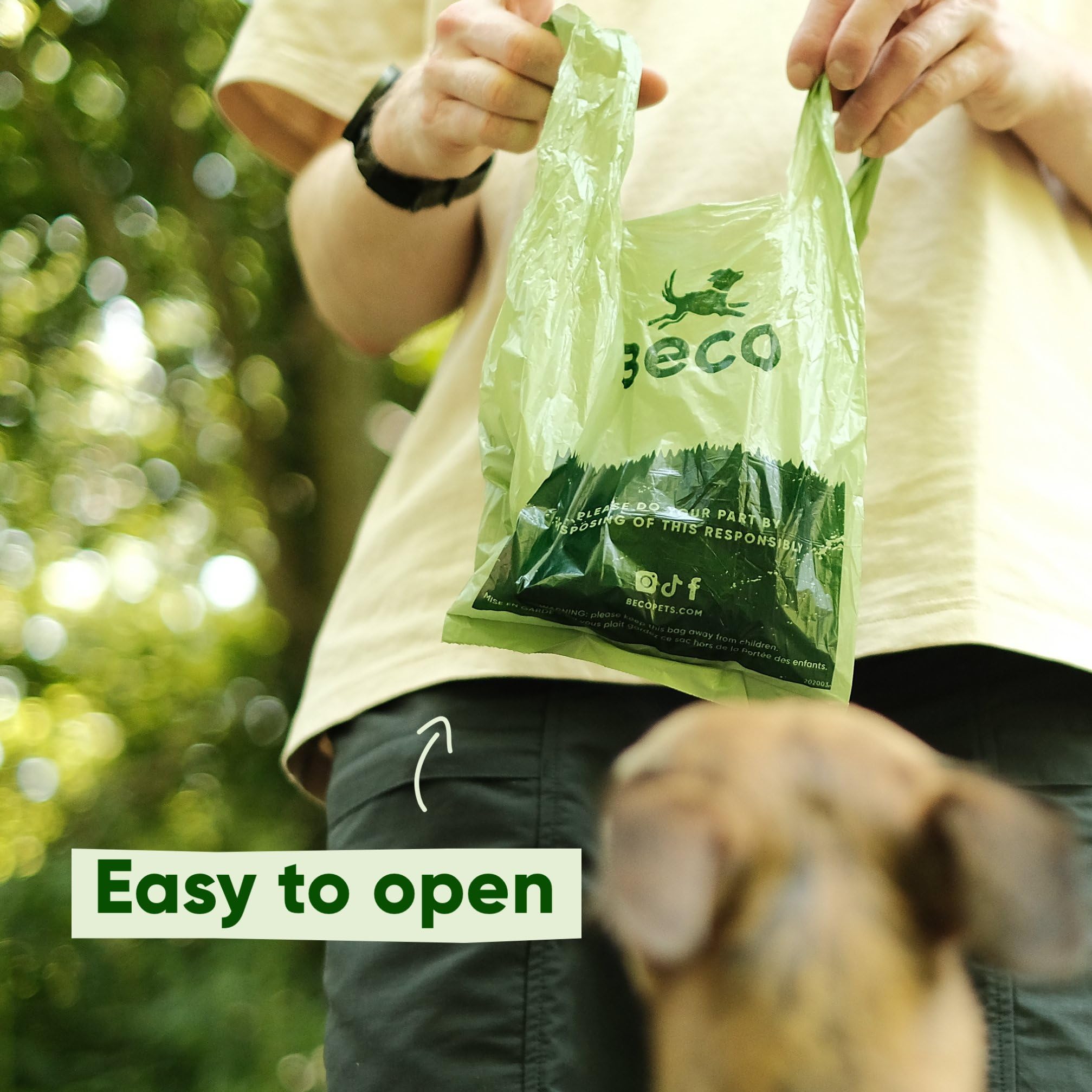 Beco Dog Poo Bags - Strong, Leakproof & Large Handles | 270 Count Unscented Bags 3