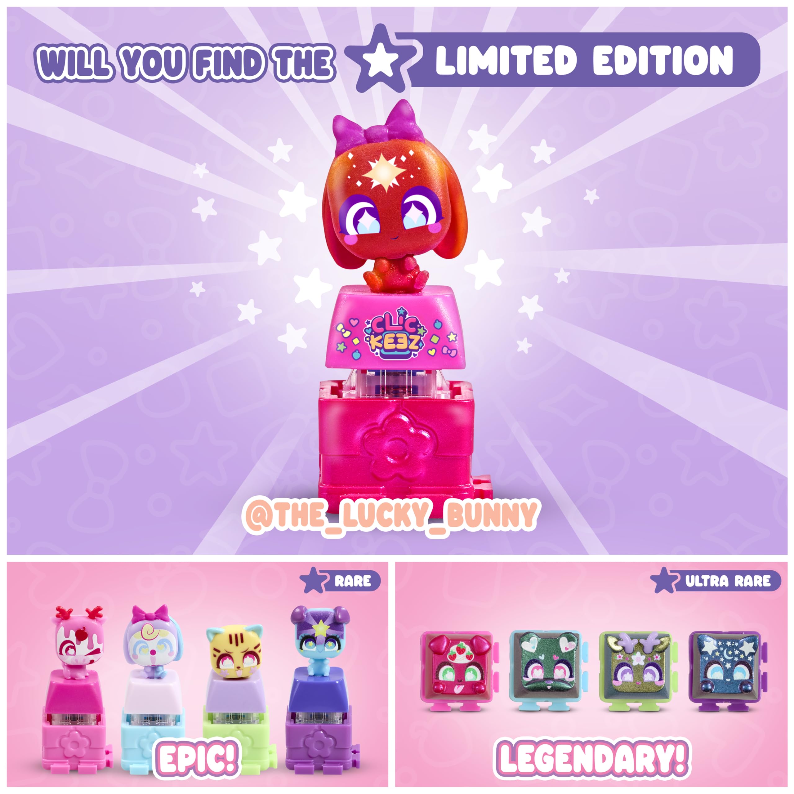 Clickeez: Clickee Controller - 5 Pink Clickable Keyboard Collectibles 7