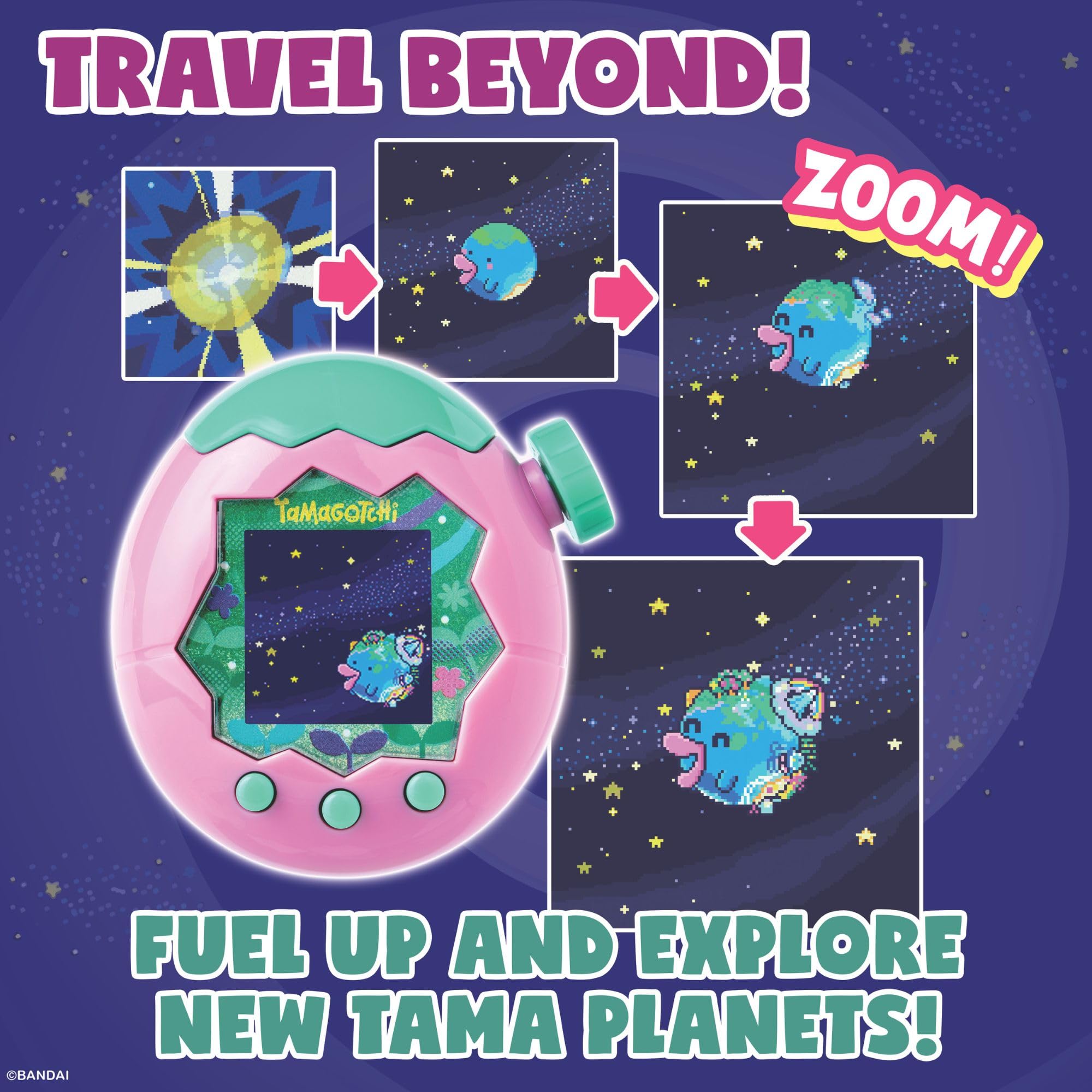 Bandai Tamagotchi Paradise Digital Pet - Electronic Interactive Toy with Zoom Function, Sky Shell, Ages 8+ 9