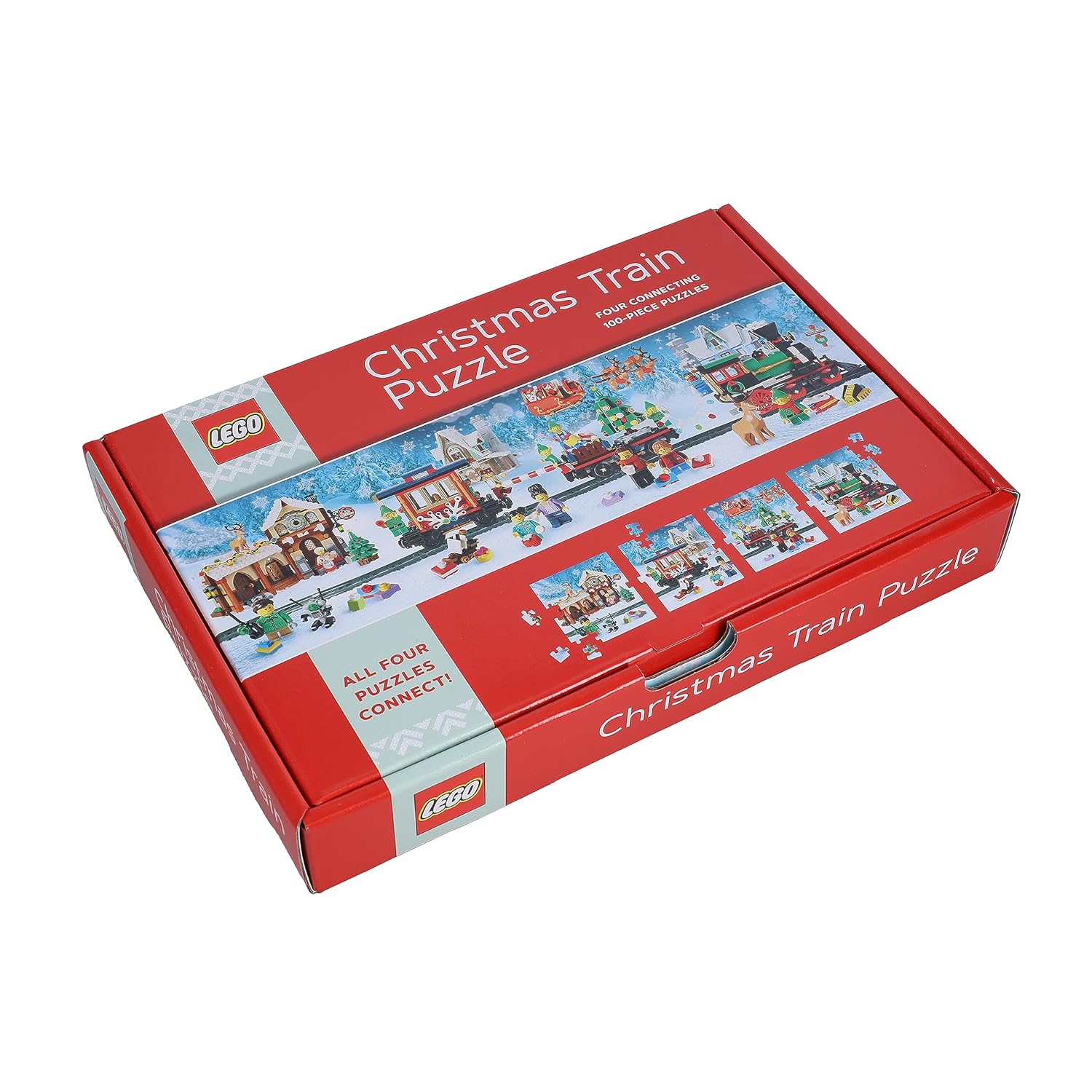LEGO Christmas Train Puzzle - Four 100-Piece Building Sets for Ages 7+ 8