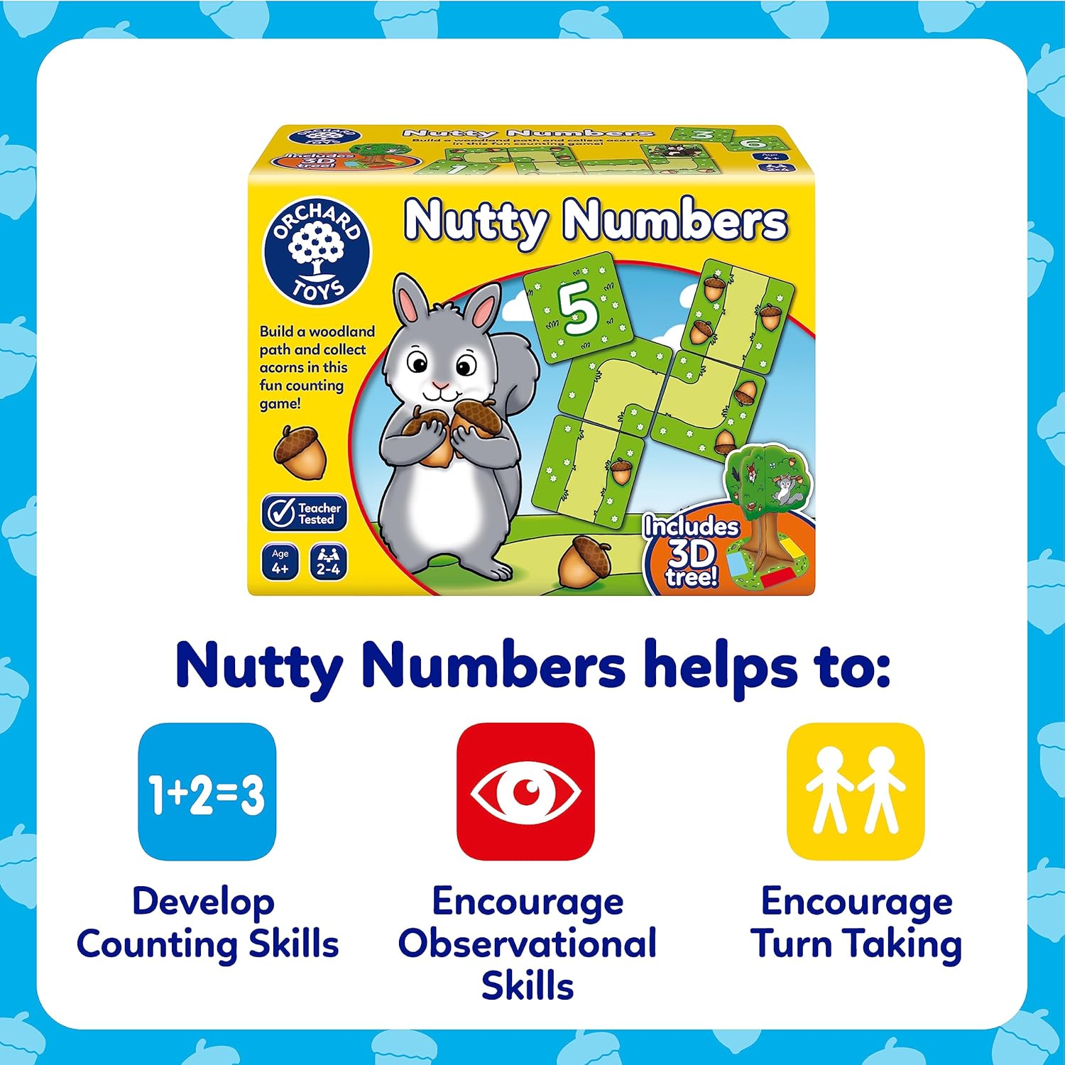 Orchard Toys Nutty Numbers Game Educational Number and Counting Board Game 7
