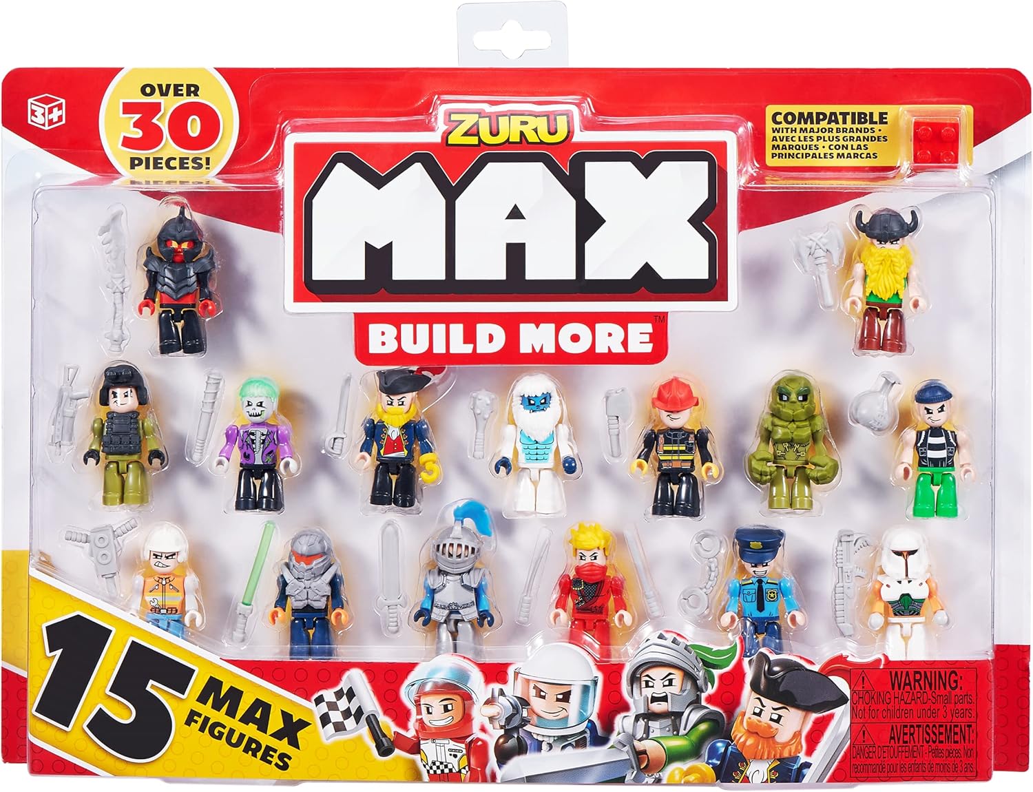 ZURU MAX Build More Mini Figure Set - 15-Piece Building Figures for Creative Play