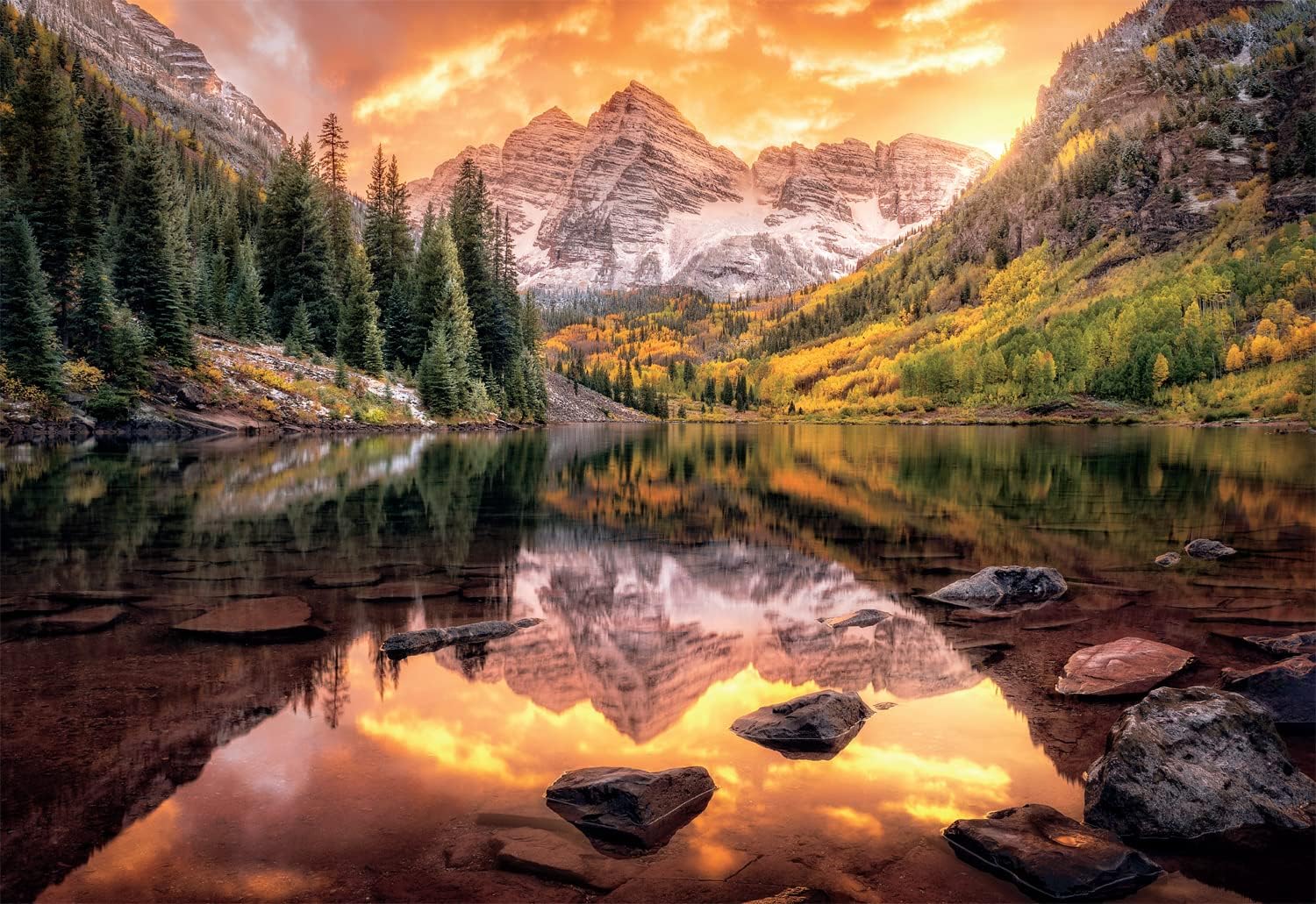 Buffalo Games Maroon Lake Reflection 2000 Piece Jigsaw Puzzle 6
