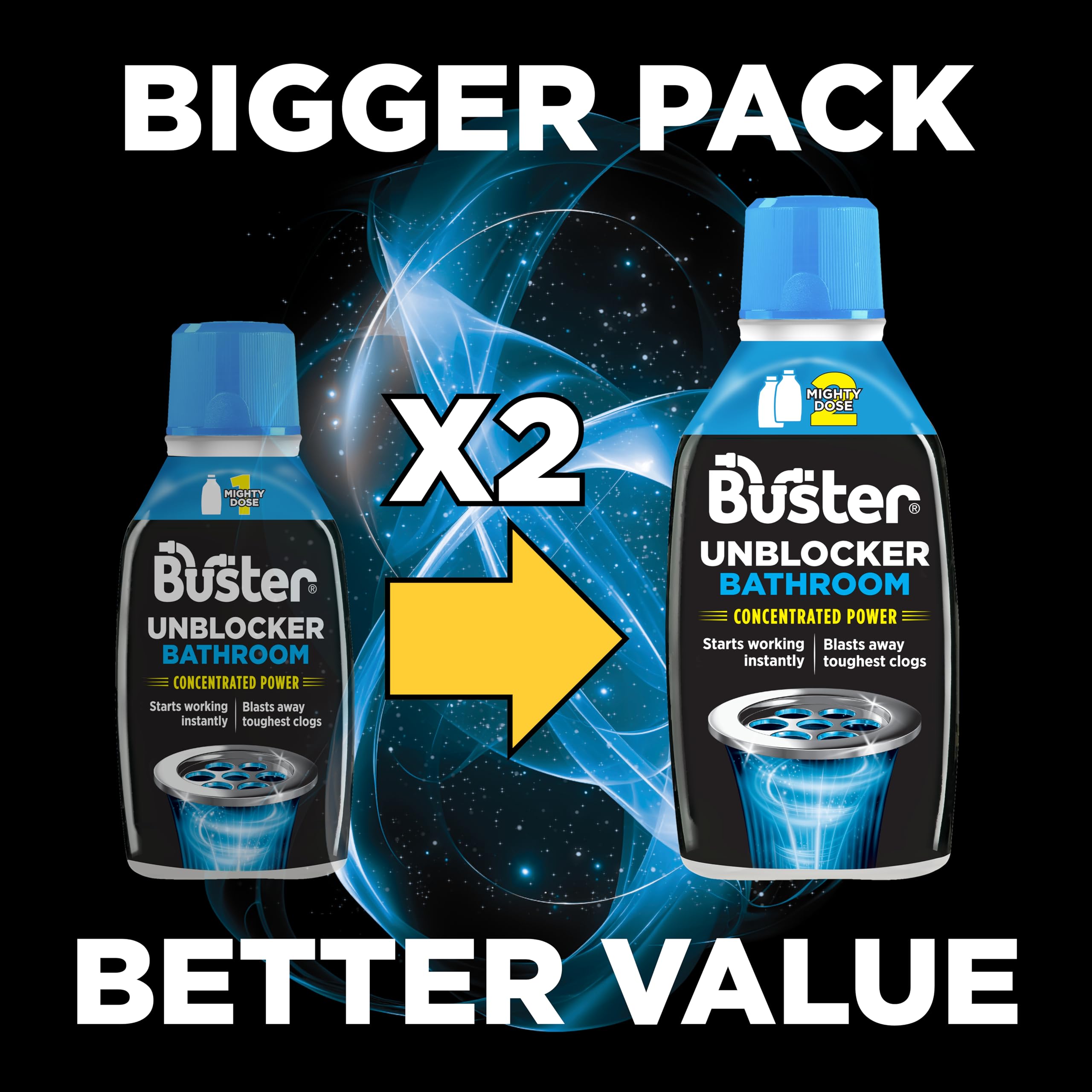 Buster Bathroom Drain Unblocker 600ml – Fast-Acting Plughole Unblocker for Sinks, Showers & Baths 4