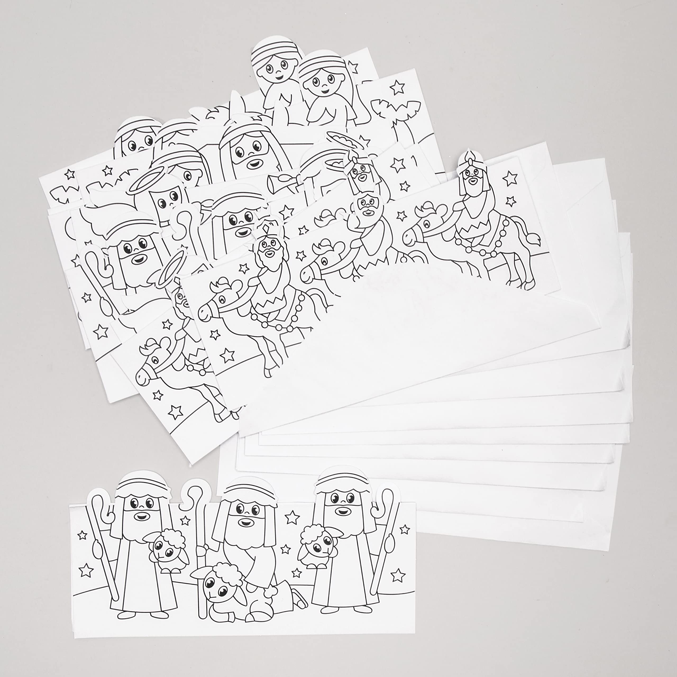 Baker Ross FC270 Nativity Colour In Pop Up Cards - Pack of 10 Christmas Craft Kit 8