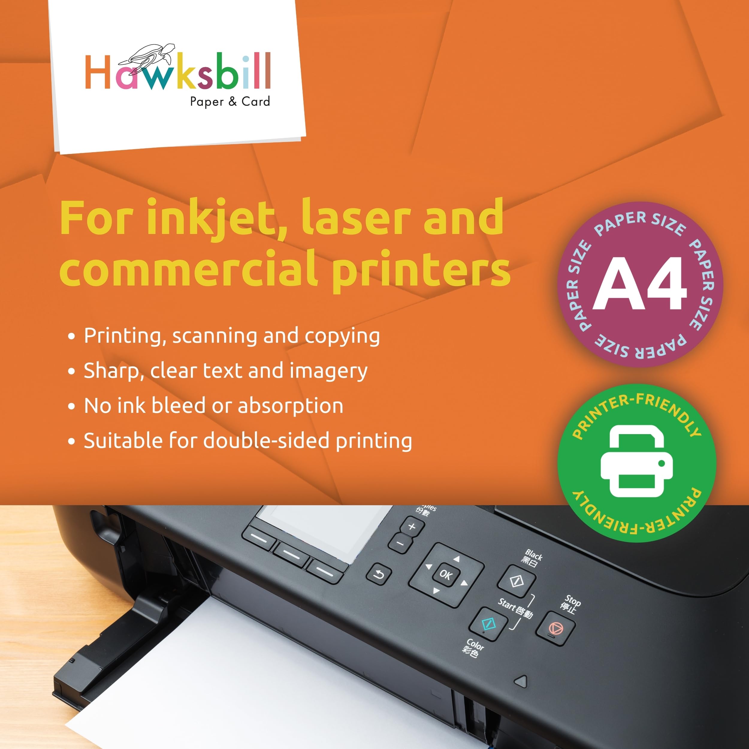 Hawksbill Bright Red Copy Paper - 80 GSM A4, 100 Sheet Pack | Smooth Surface, Dyslexia-Friendly 4