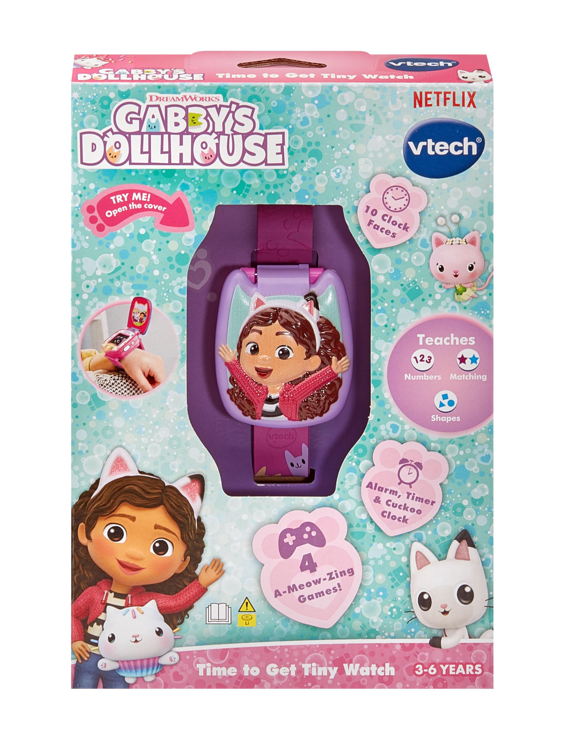 VTech Gabby's Dollhouse Time to Get Tiny Watch - Interactive Educational Kids Watch for Ages 3-6 5