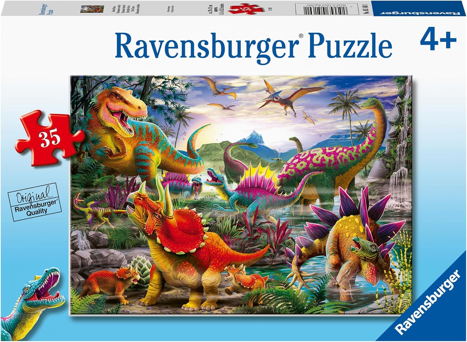 Ravensburger T-Rex Terror Dinosaurs Jigsaw Puzzle - 35 Piece Puzzle for Kids Ages 3+
