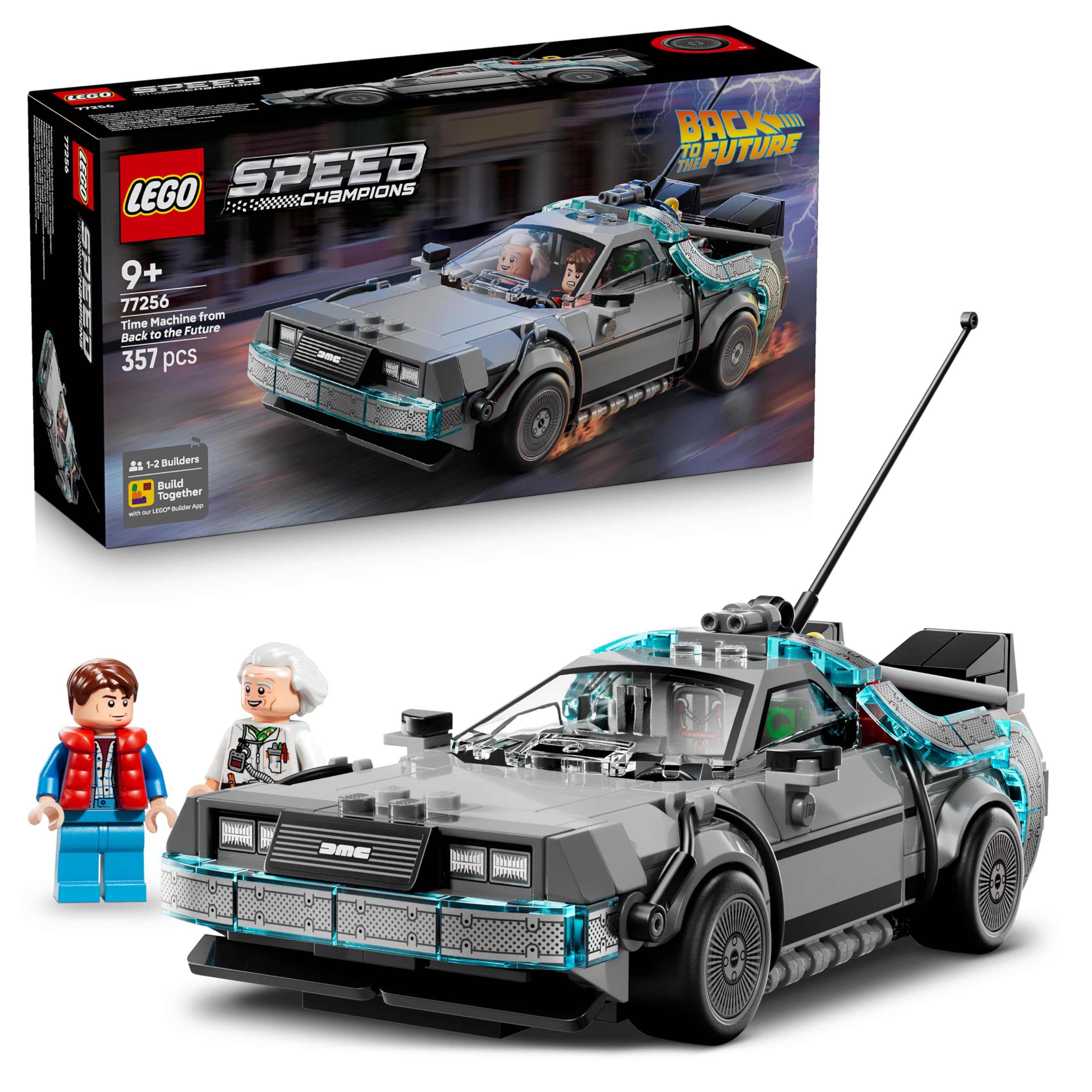 LEGO Speed Champions Time Machine from Back to the Future Building Set for Ages 9+ | Model 77256