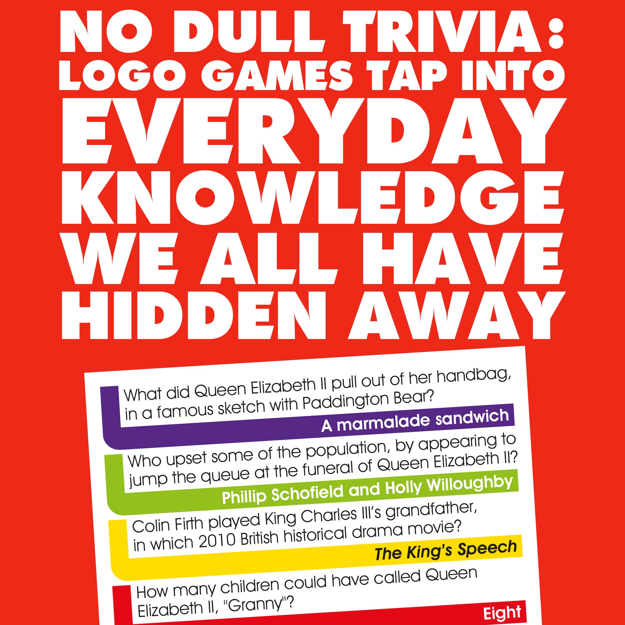 Drumond Park Best of the Royals Logo Board Game for2-8 Players, Family Trivia Game for Ages12+ 10