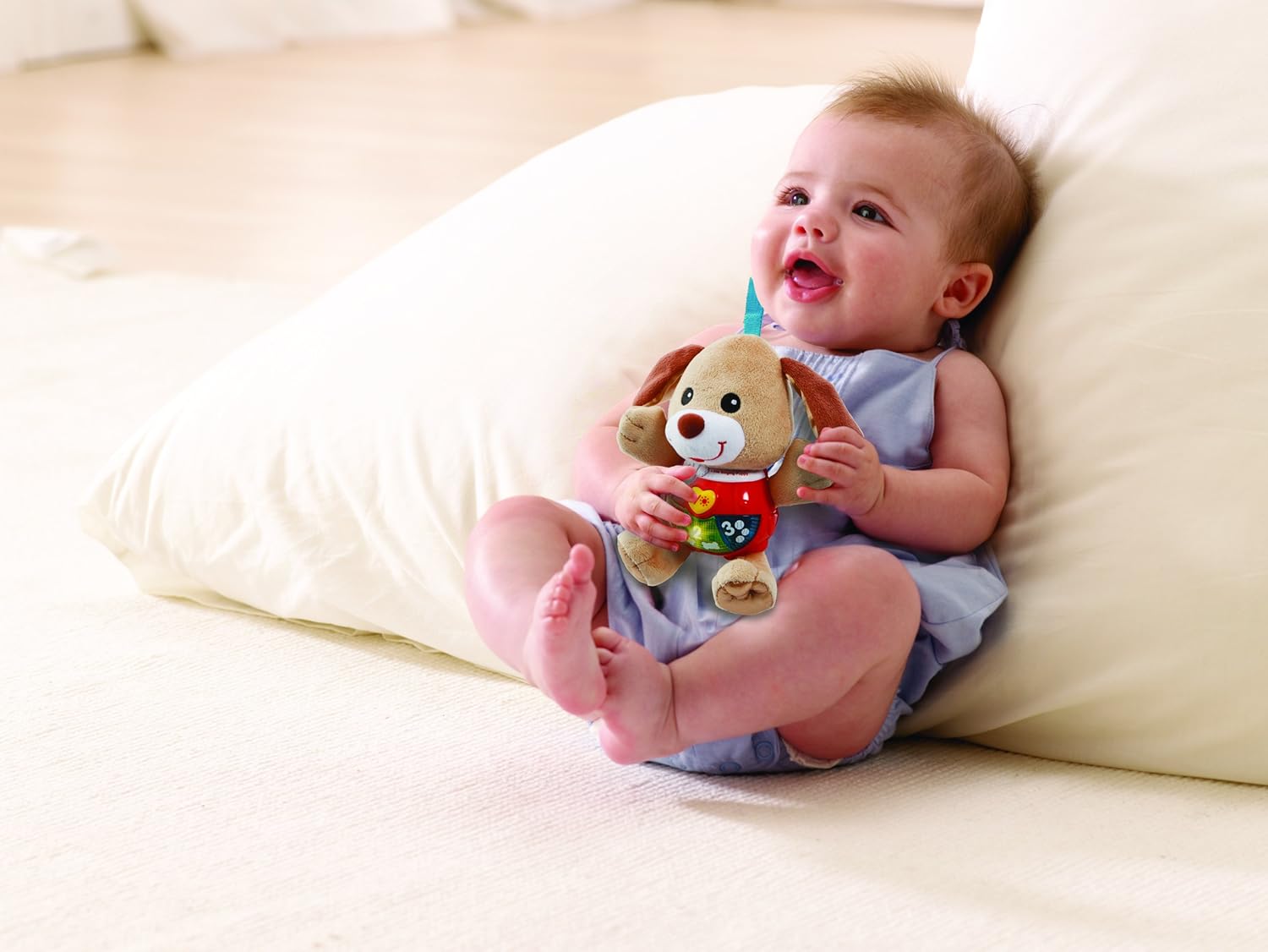 Vtech 502303 Little Singing Puppy Educational Baby, Clip On Cot, Pushchair and Pram, Soothing Soft Interactive Toy, for 3, 6, 12 Months Boys and Girls 7