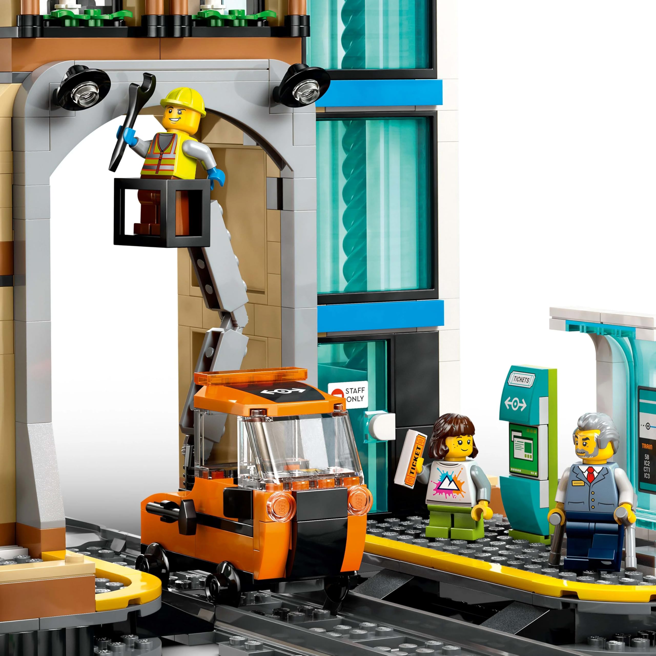 LEGO City Central Train Station Set with Maintenance Vehicle - Building Toy for Kids 7+ 12