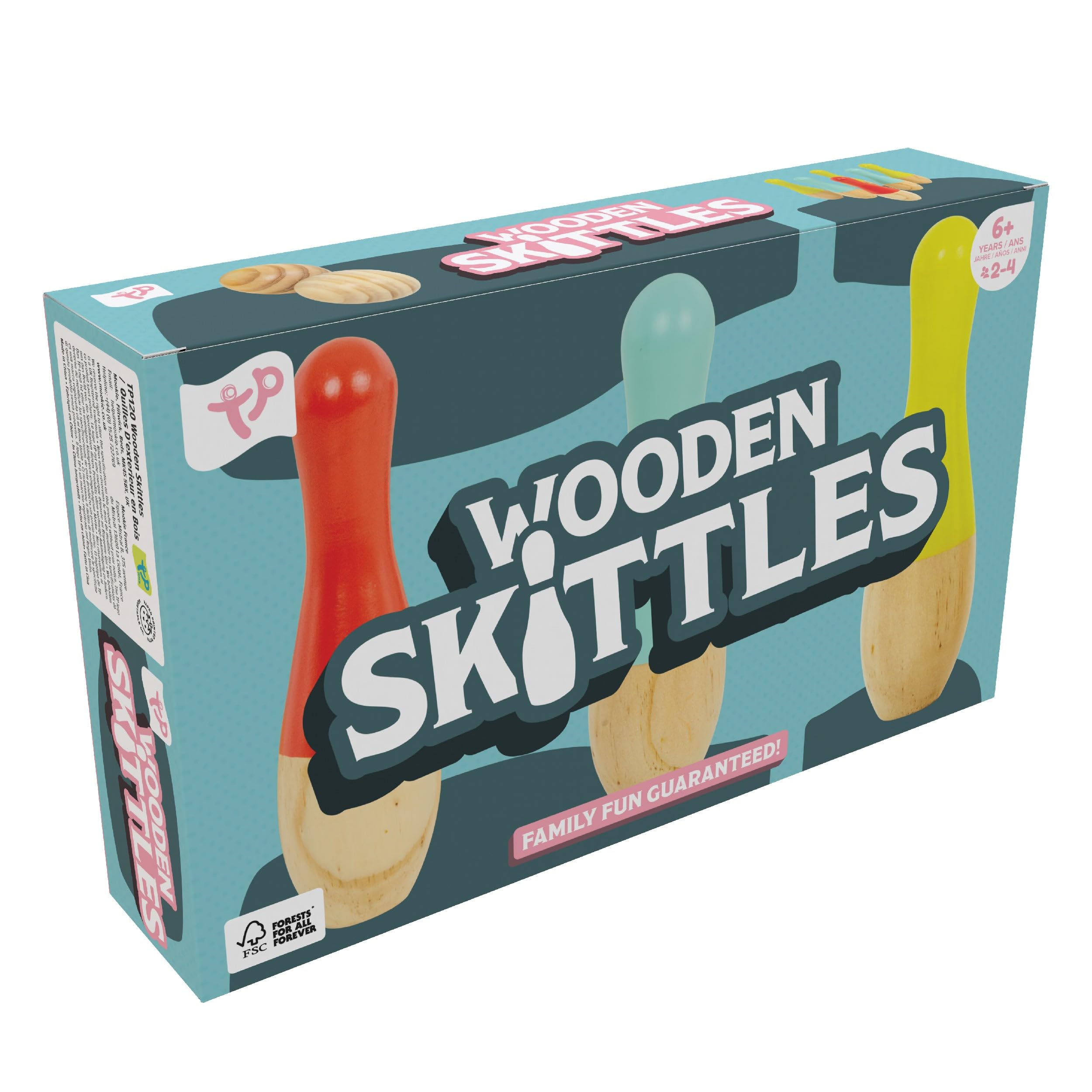 TP Toys Wooden Outdoor Skittles Game - FSC Certified Wood | Ages 3+ | 6 Skittles & 2 Balls 9
