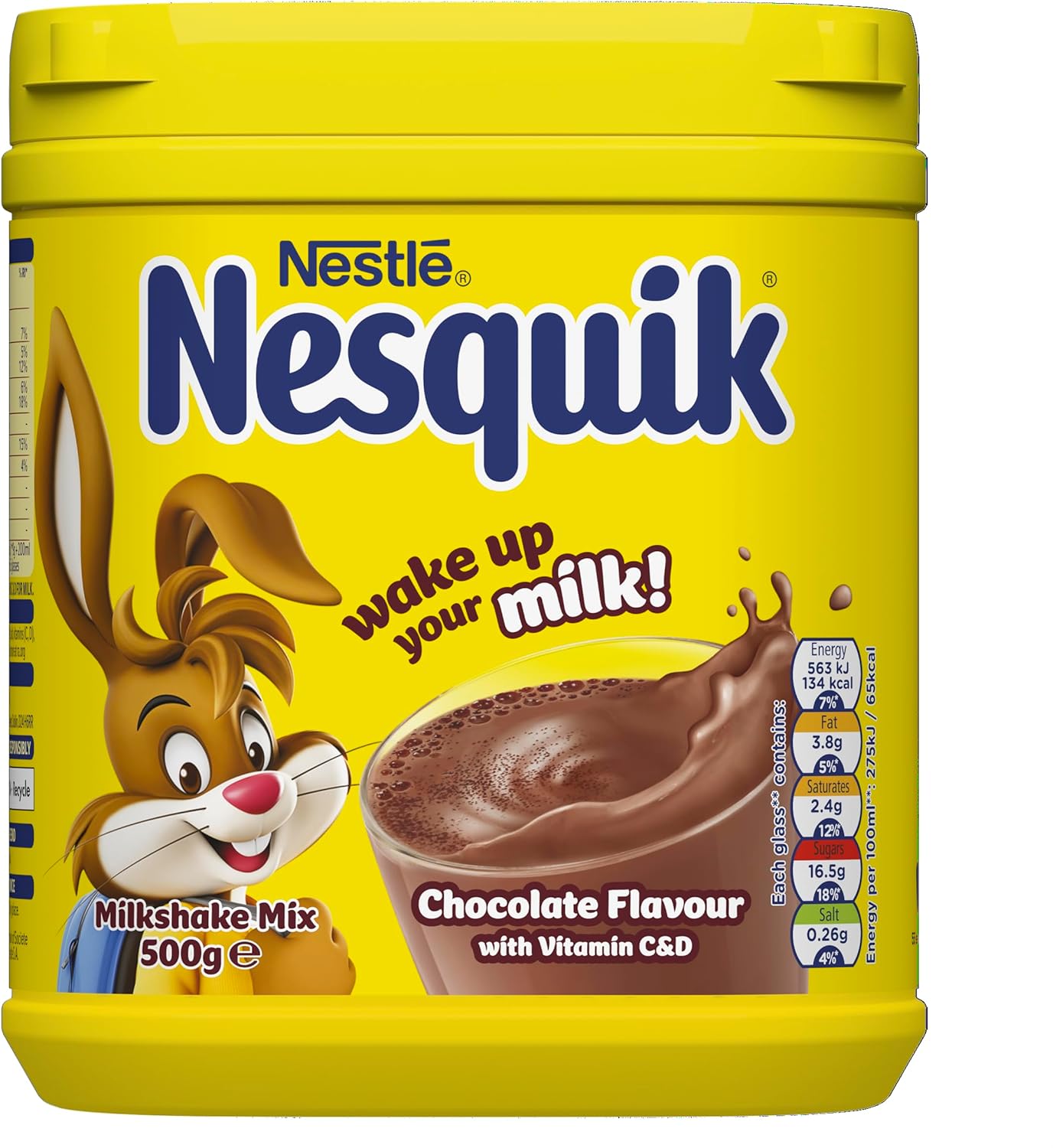 Nesquik Chocolate Flavoured Milkshake Powder 500g Tub (Pack of 10) - Gluten Free, No Artificial Additives, Fortified with Vitamins C & D 5