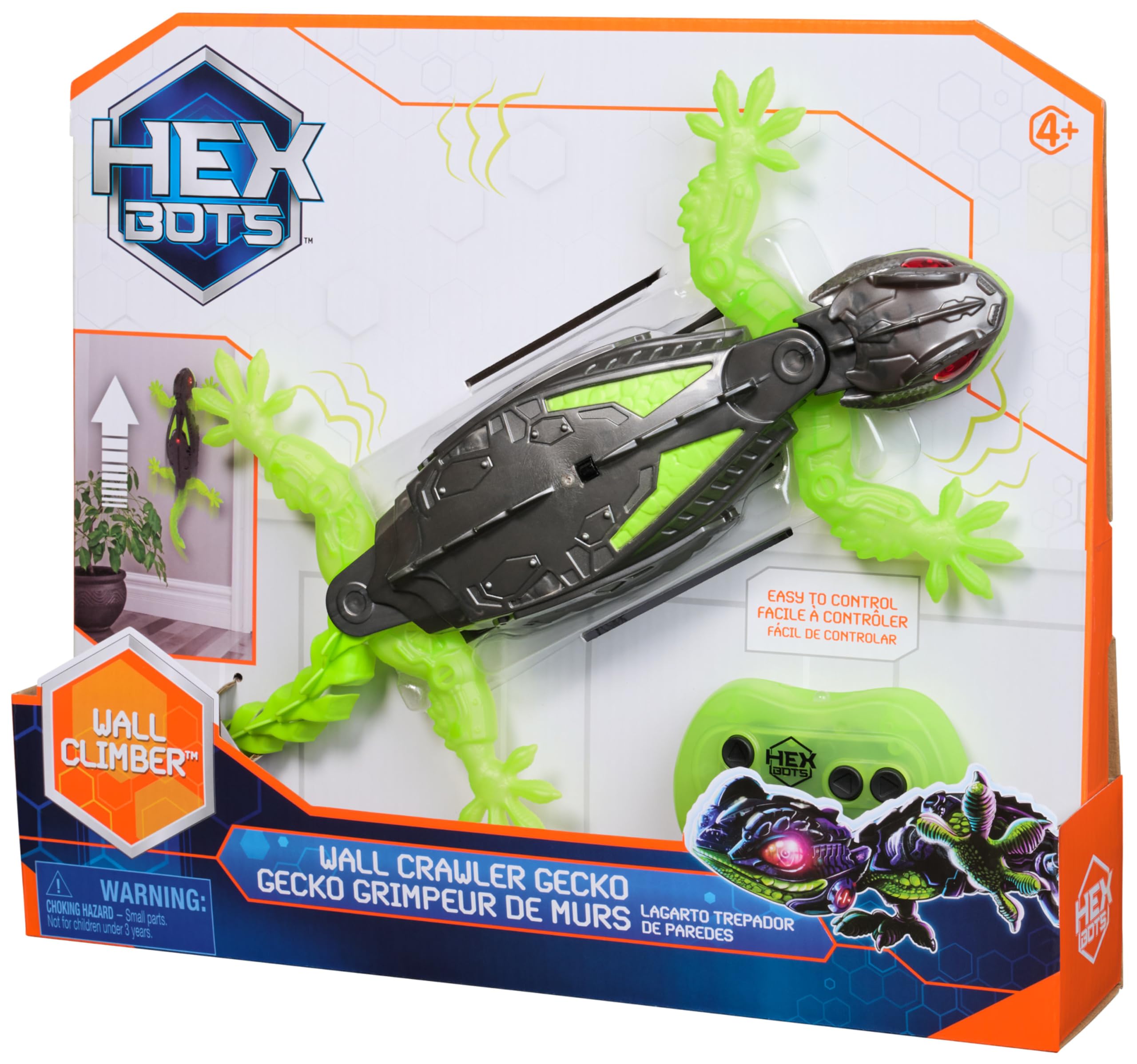 HEX BOTS Wall Crawler Gecko - Remote Control Climbing Robot Toy for Kids 4+ 9