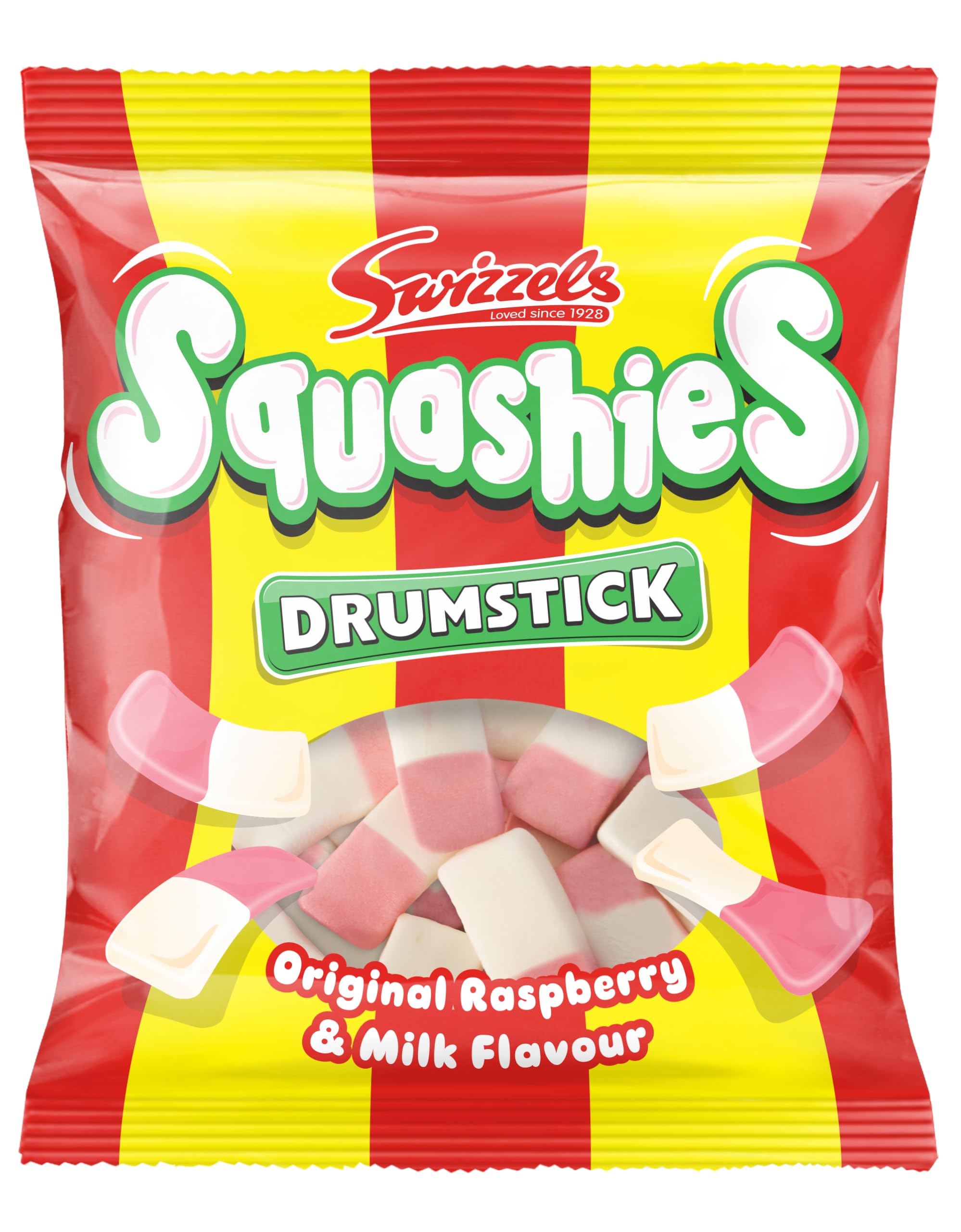 Swizzels Drumstick Squashies Original Raspberry & Milk Flavour Sweets - 120g