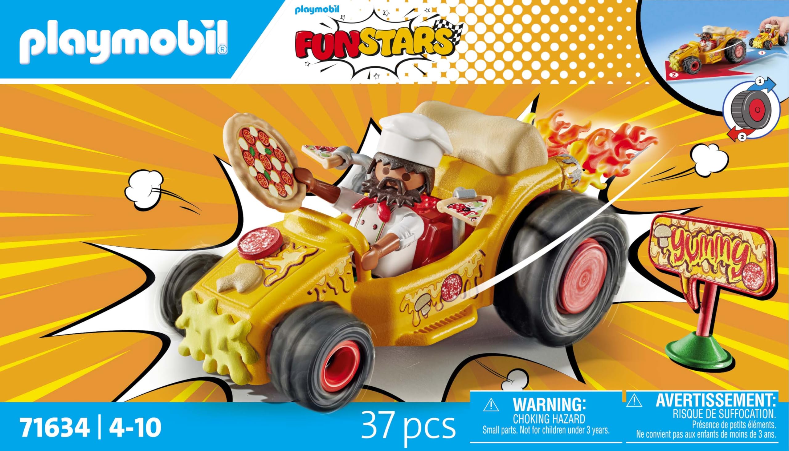 Playmobil Racing Pizza - Vehicle Playset for Kids 4+ 6