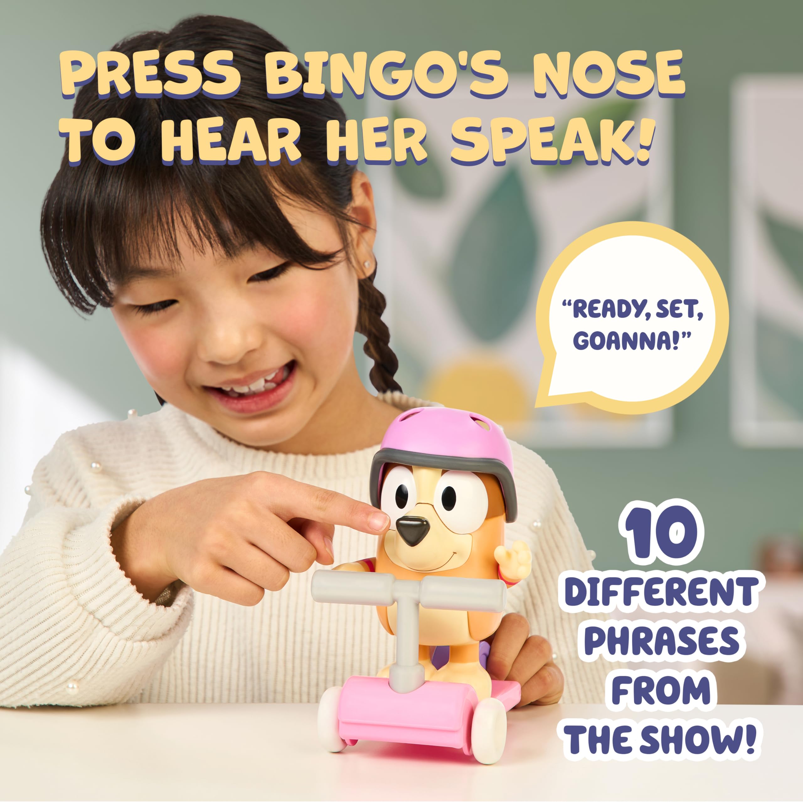 Bluey Chat Mates Bingo with Scooter - Interactive Talking Figure for Ages 3+ 6