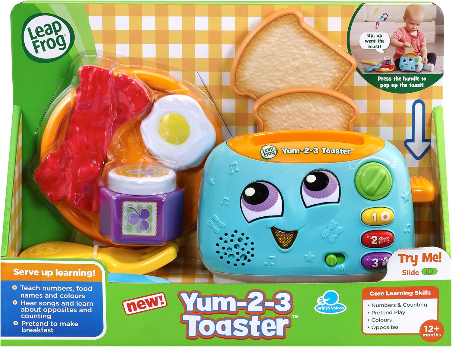 LeapFrog Yum-2-3 Toaster - Interactive Learning Toy for Toddlers 12 Months+ 6