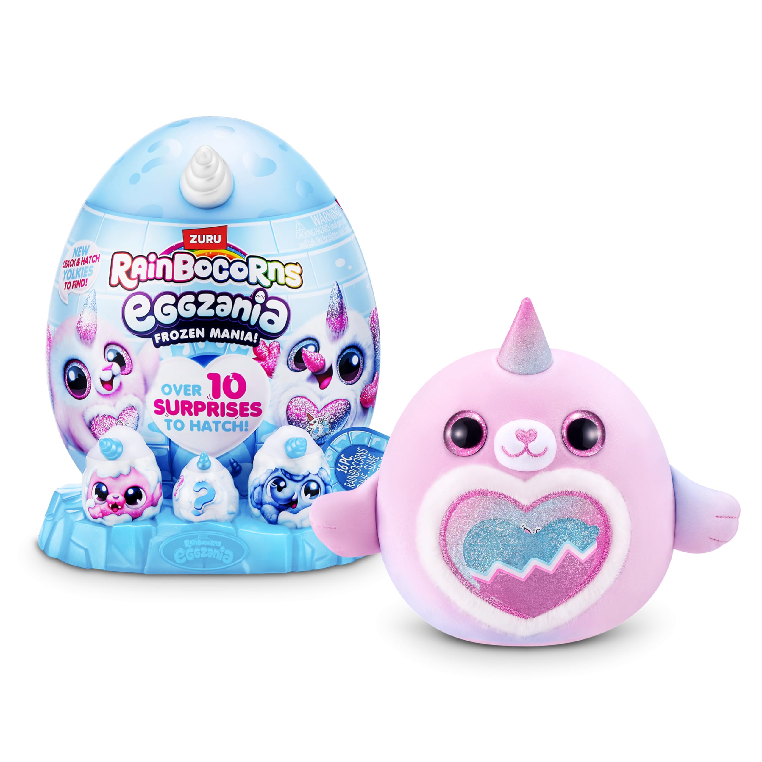 Rainbocorns Eggzania Frozen Mania - Collectible Plush Toy with 10+ Surprises, Glacia 7