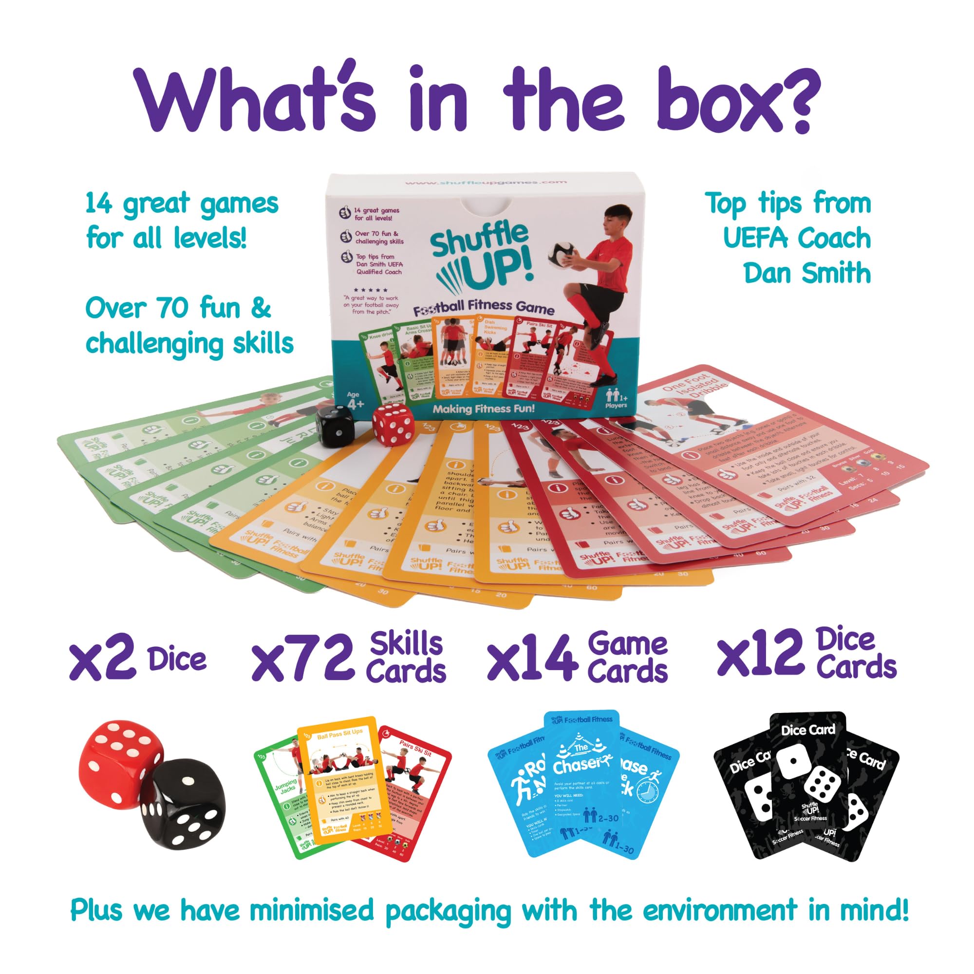 Shuffle Up Football Games - Active Card Game for Kids with 70+ Skills | Multicolor 3
