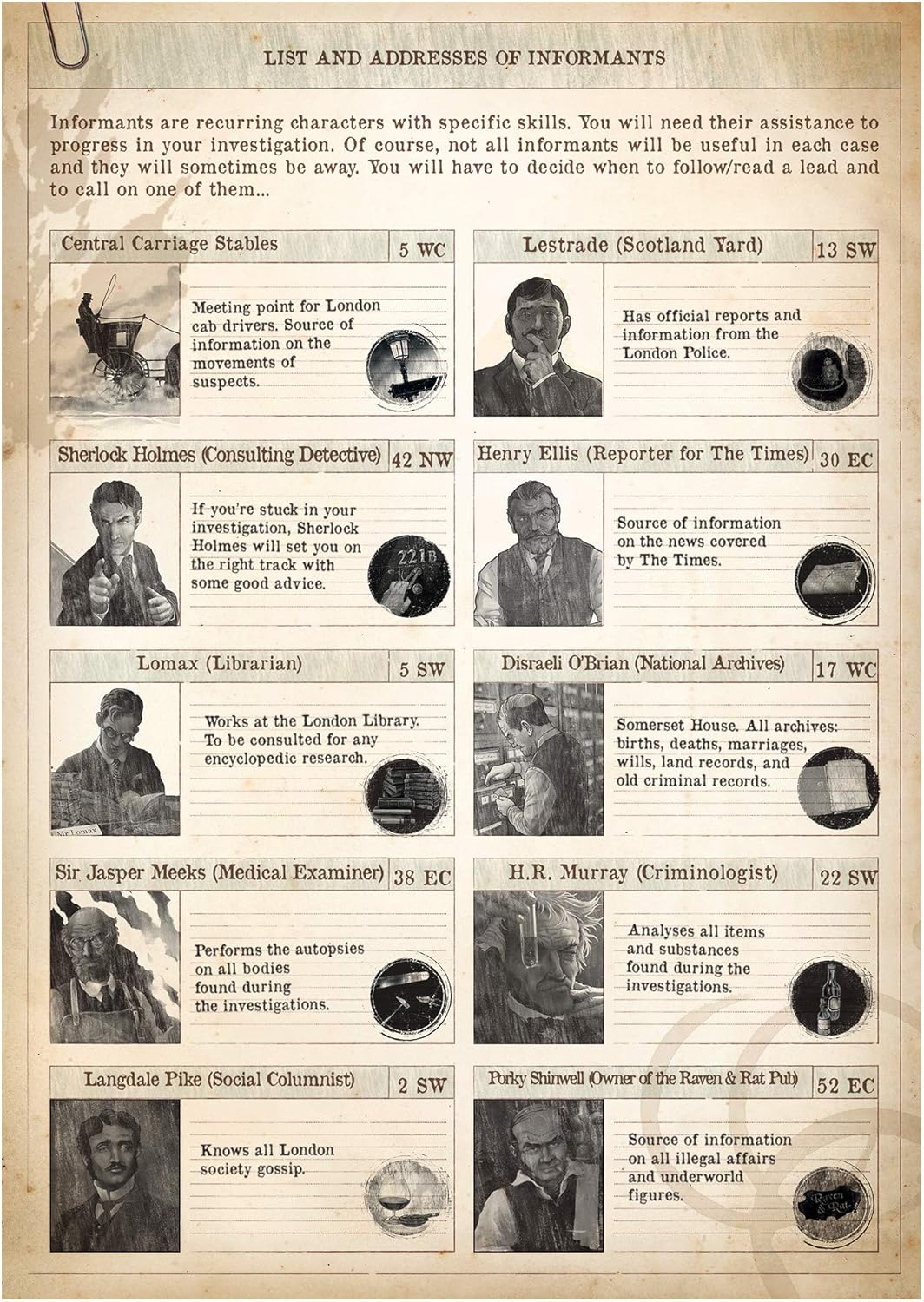 Space Cowboys Sherlock Holmes Consulting Detective: The Baker Street Irregulars Board Game 8