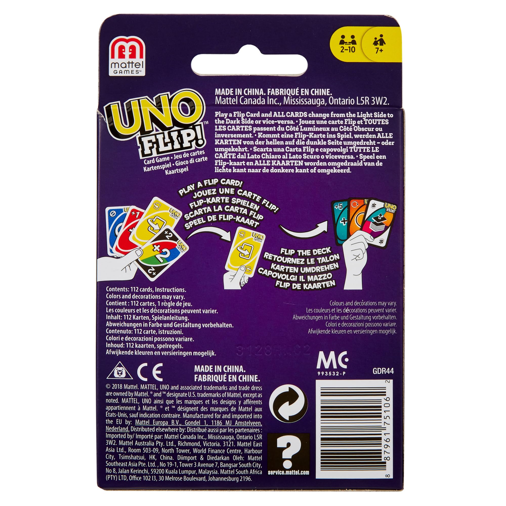 Mattel UNO Flip-Kartenspiel, mehrfarbig 8