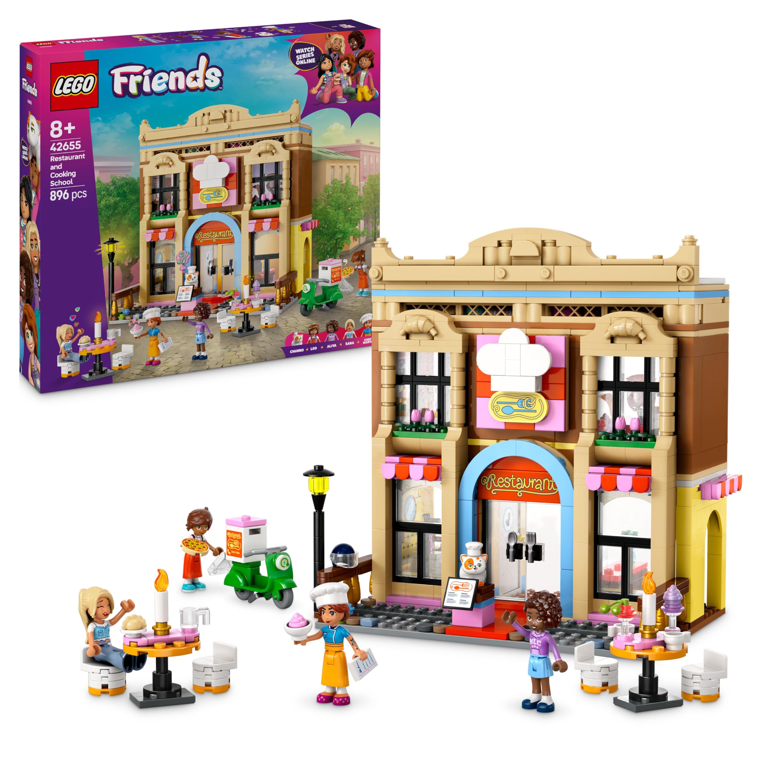 LEGO Friends Restaurant and Cooking School Playset - Building Toy for 8+ Year Olds