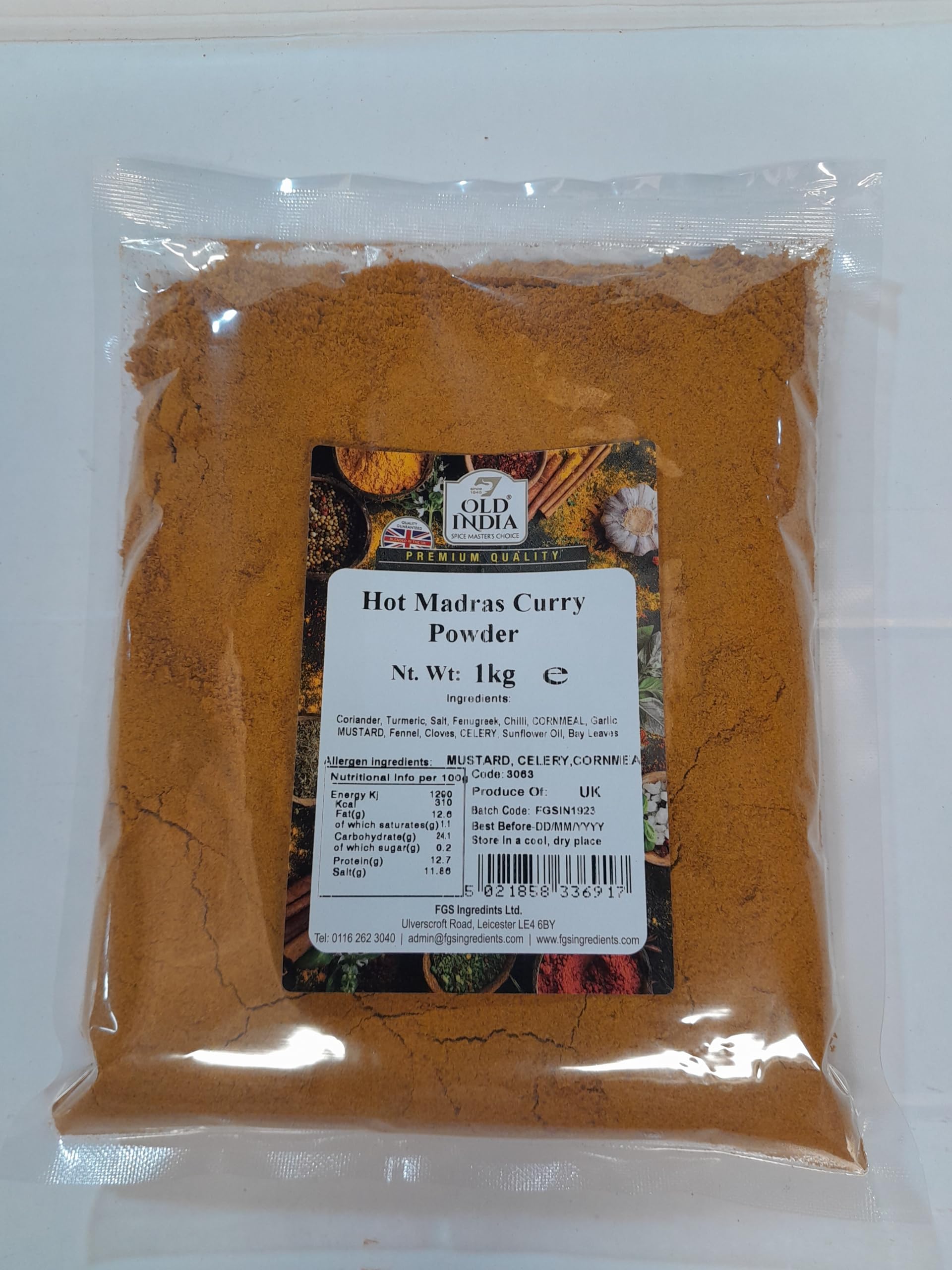 Old India Hot Madras 100% natürliches Currypulver 1 kg