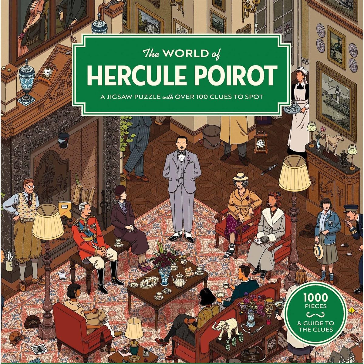 Laurence King The World of Hercule Poirot Jigsaw Puzzle - 1000 Pieces | 680mm x 485mm | Agatha Christie