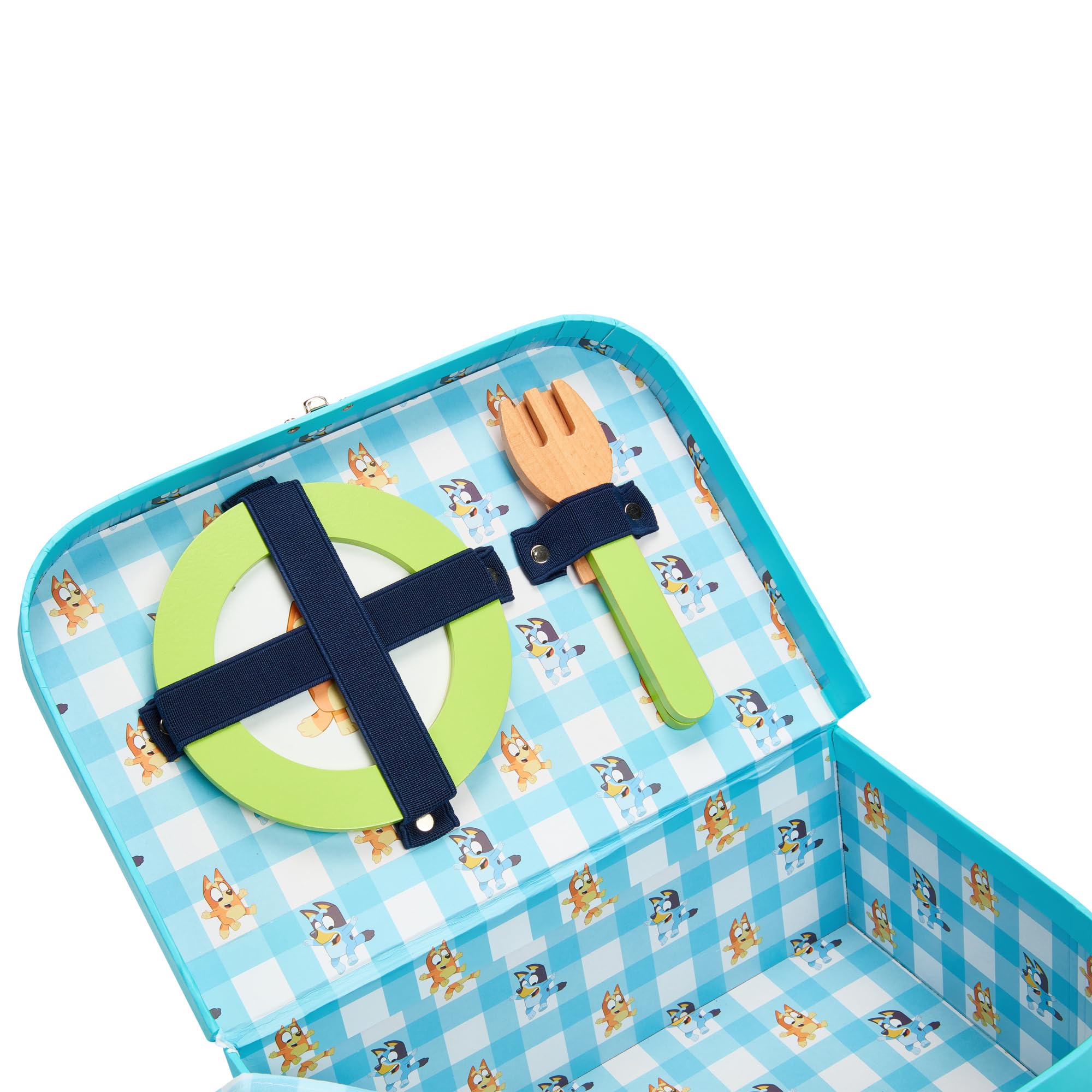 Bluey Picnic Basket Set - 30-Piece Wooden Roleplay Toy for Kids 6
