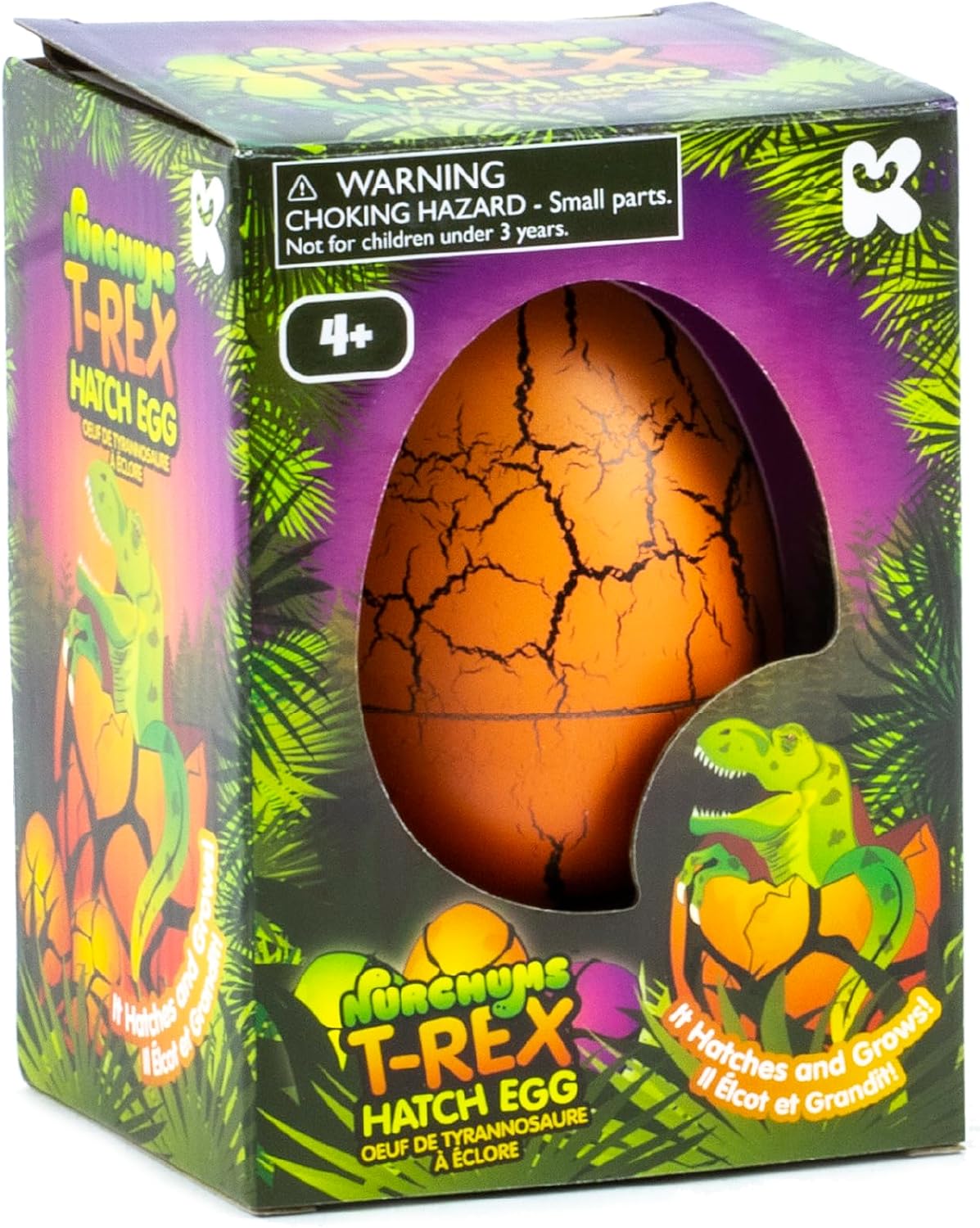 Keycraft Nurchums Large T-Rex Hatching Egg - Grow & Hatch Dinosaur Toy for Kids