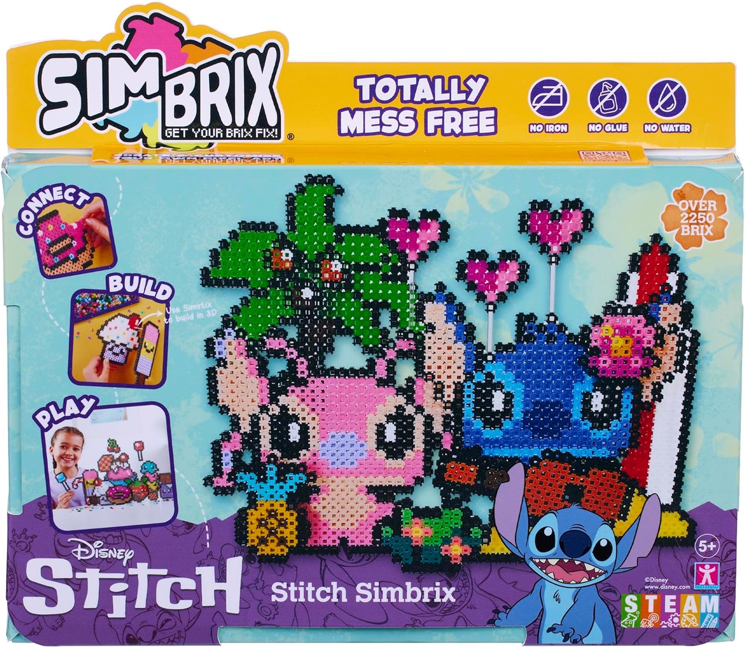 Simbrix Connect & Wow 08325 Lilo & Stitch Feature Pack - 2250+ Piece Building Set for Kids 5+