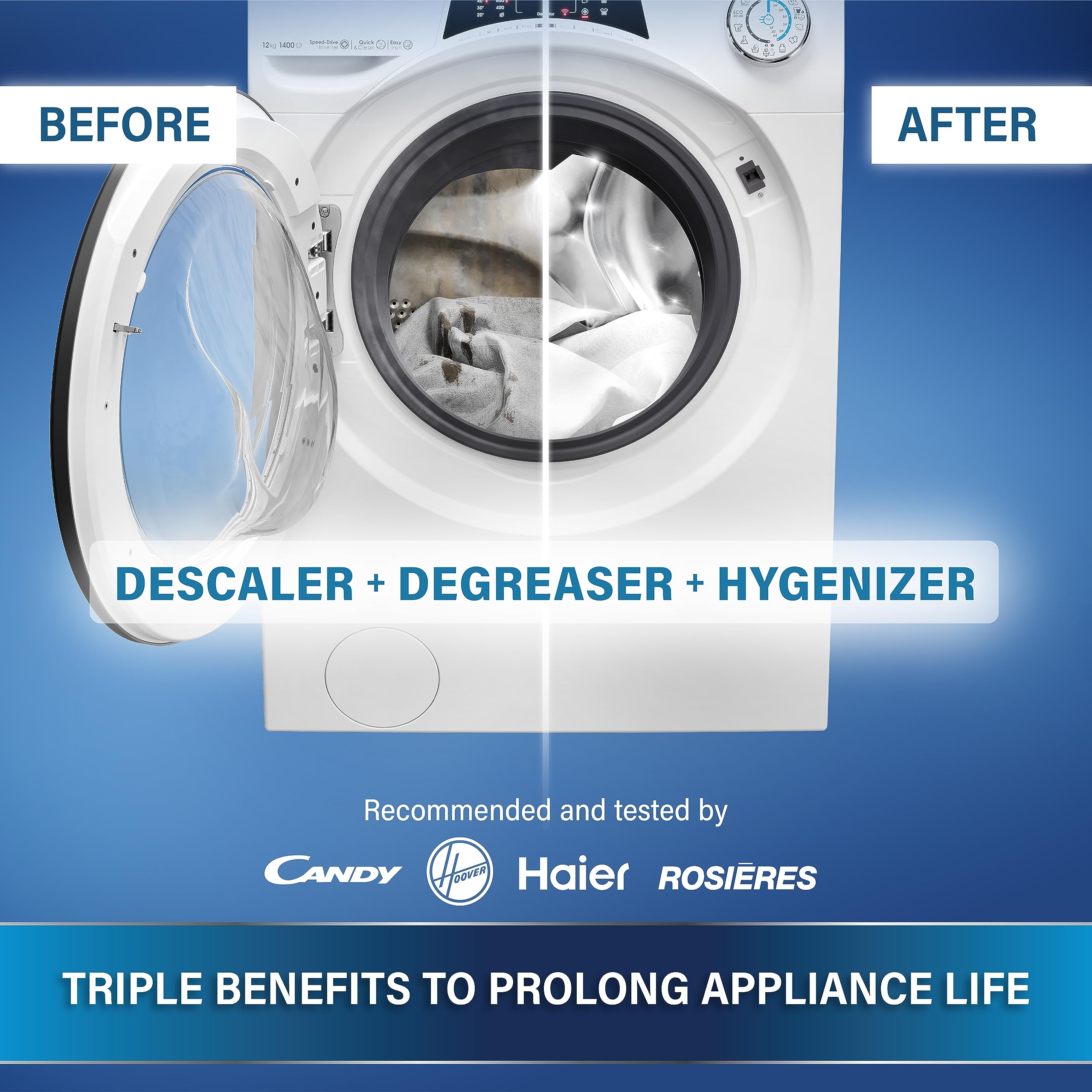 CARE + PROTECT Triple Power Pod Descaler & Degreaser for Washing Machine & Dishwasher - 6 Pack 4