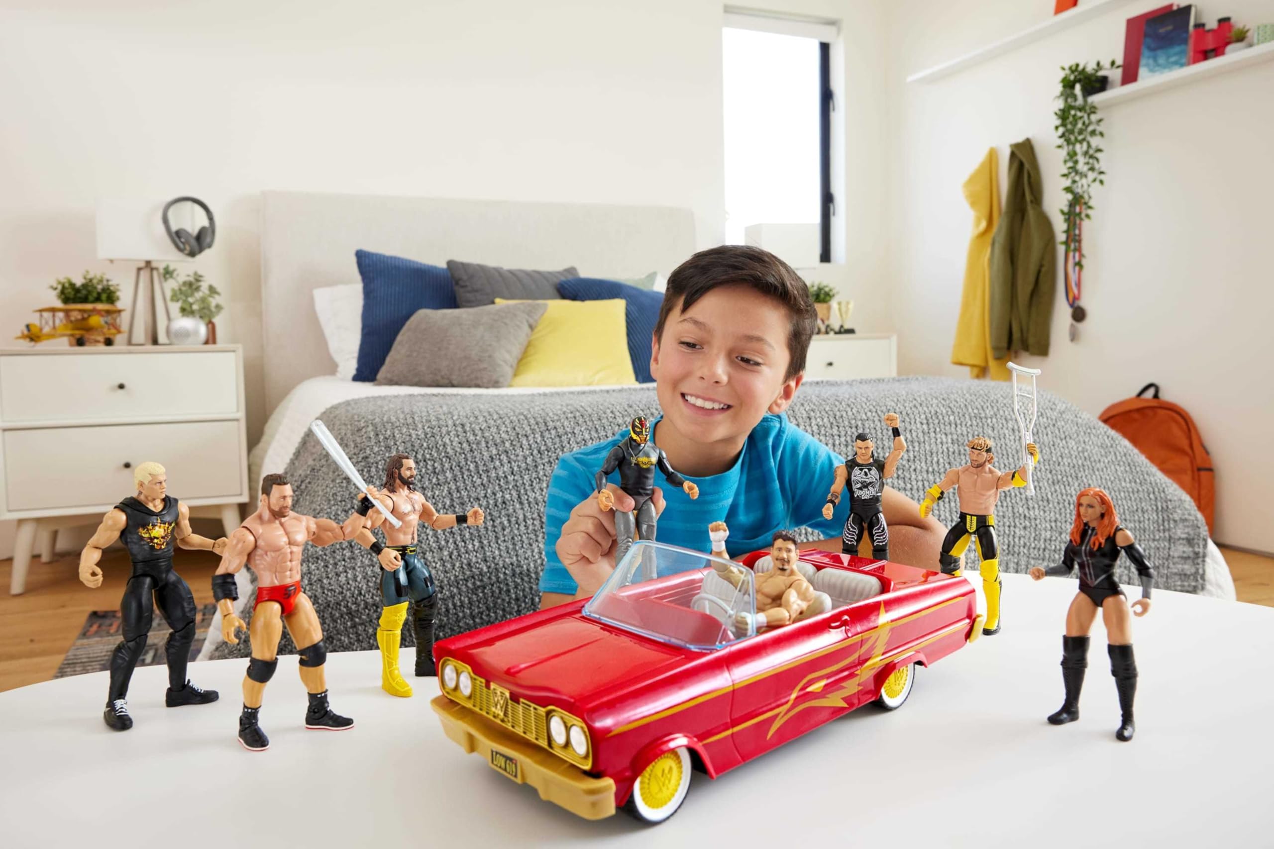 Mattel WWE Rey Mysterio Main Event Action Figure & Lucha Low Rider Vehicle Set | Ages 6+