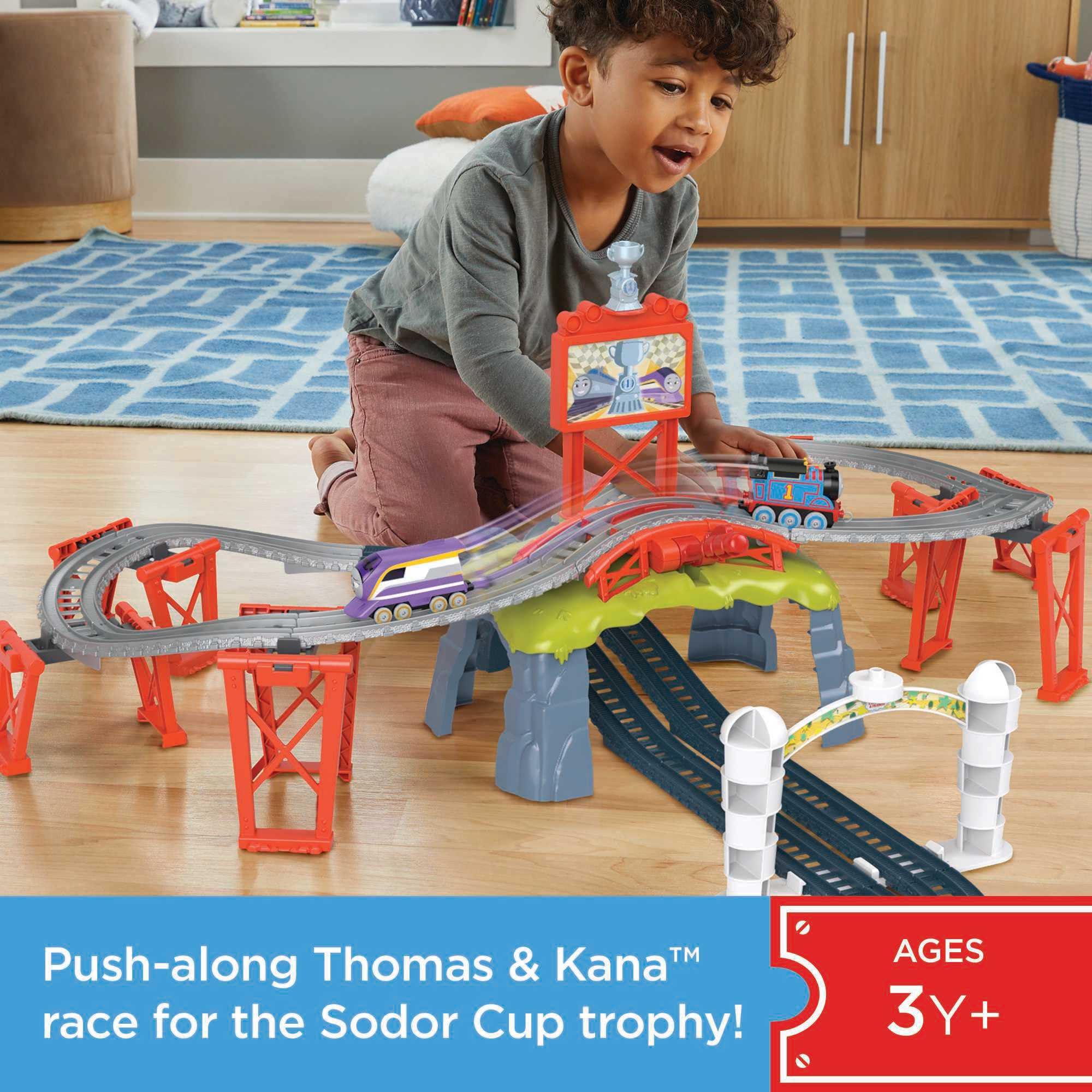 Thomas & Friends Race for the Sodor Cup Push-Along Train Set - Head-to-Head Racing for Ages 3+ 3