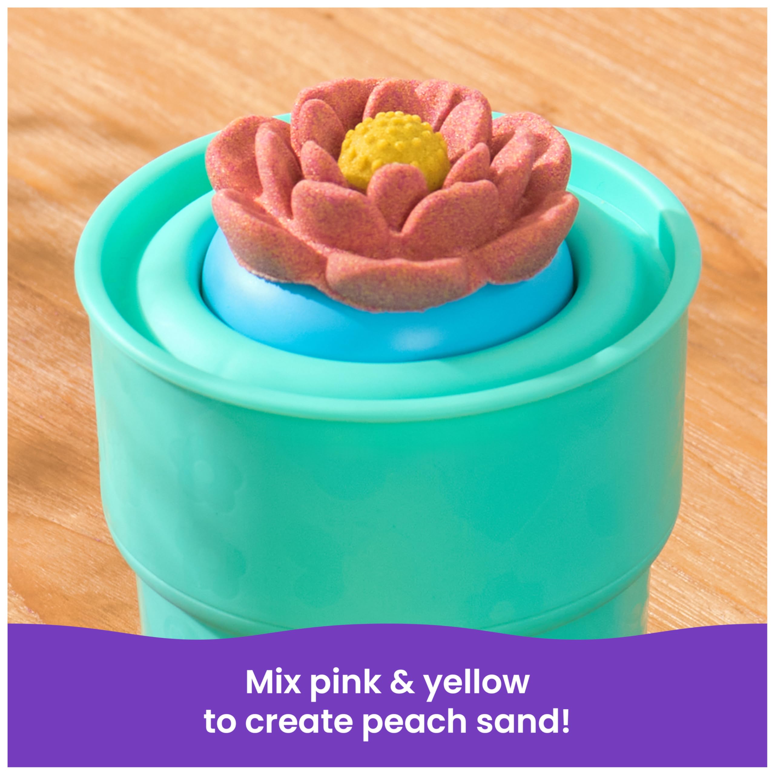 Kinetic Sand SquishBlossom Blooming Flower Sand Art Kit | 227g Pink & Yellow Sand | Ages 5-14 6