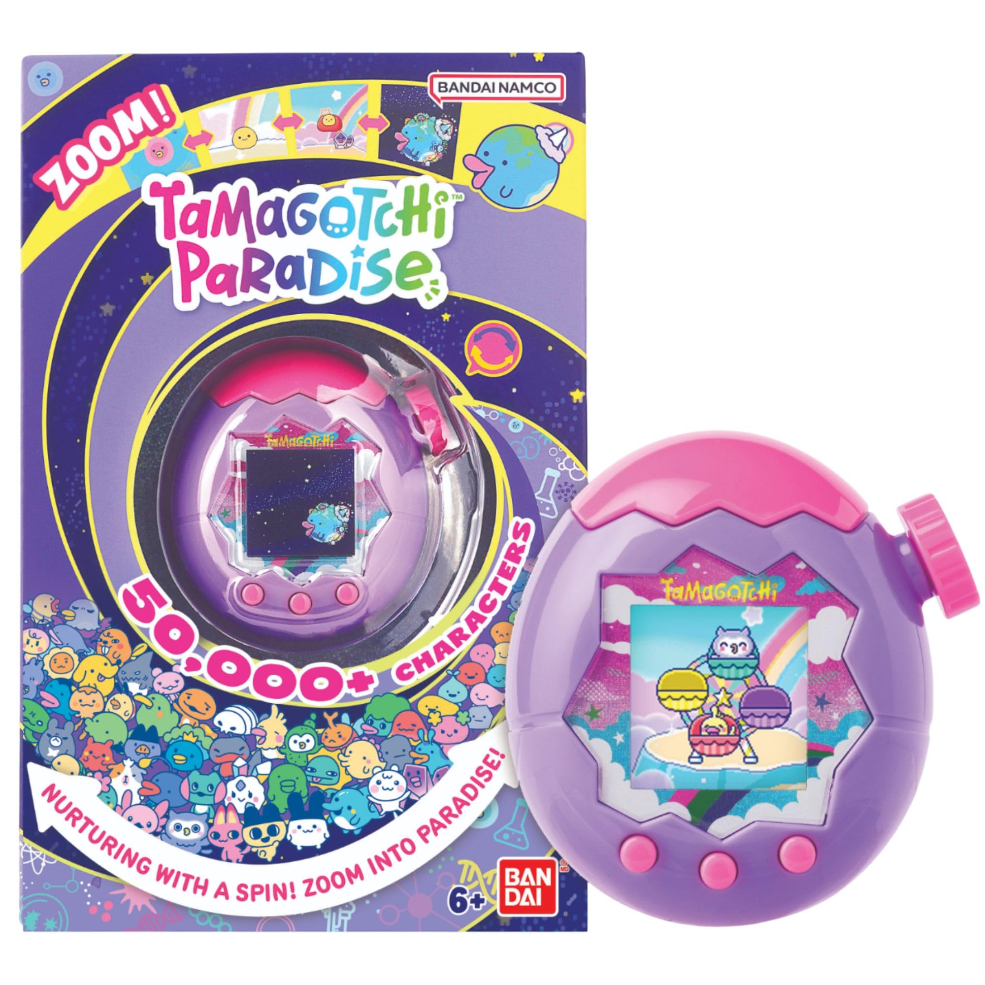 Bandai Tamagotchi Paradise Digital Pet - Electronic Interactive Toy with Zoom Function, Sky Shell, Ages 8+