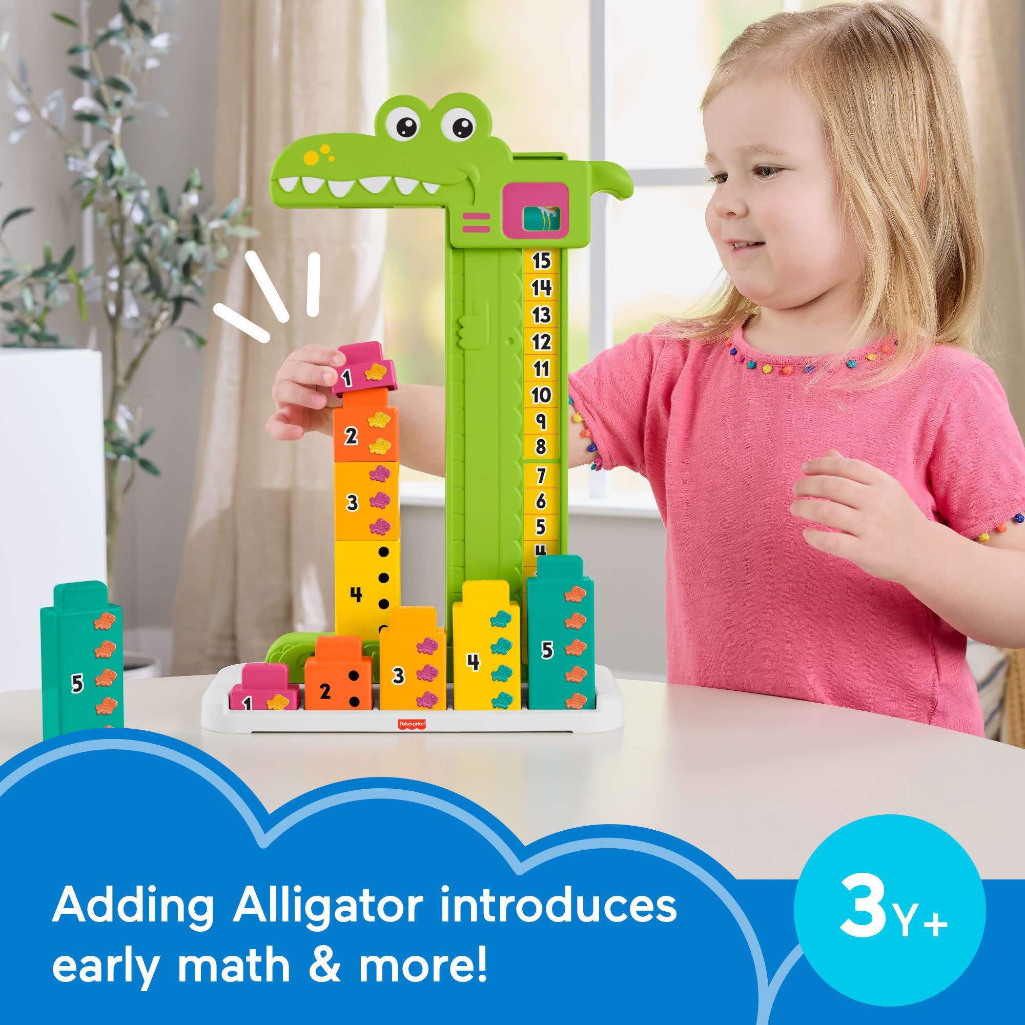 Fisher-Price Adding Alligator Counting Activity Toy - Educational Stacking Blocks for Preschoolers 7