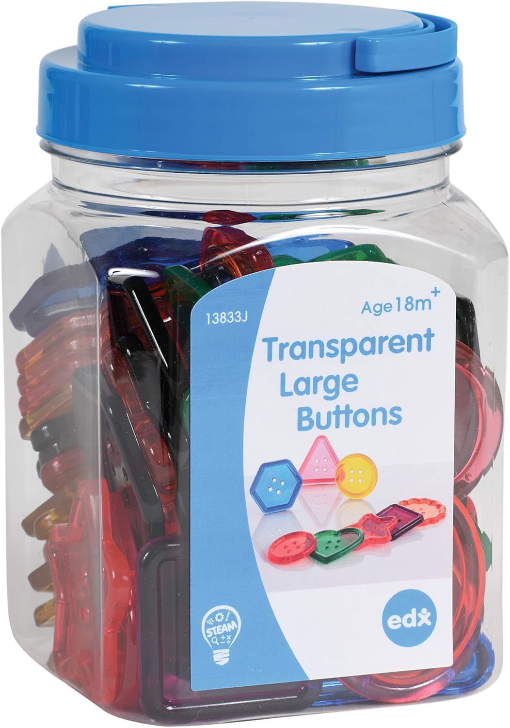 edxeducation Transparent Large Buttons - Light Table Activity Set for Early Learning 5