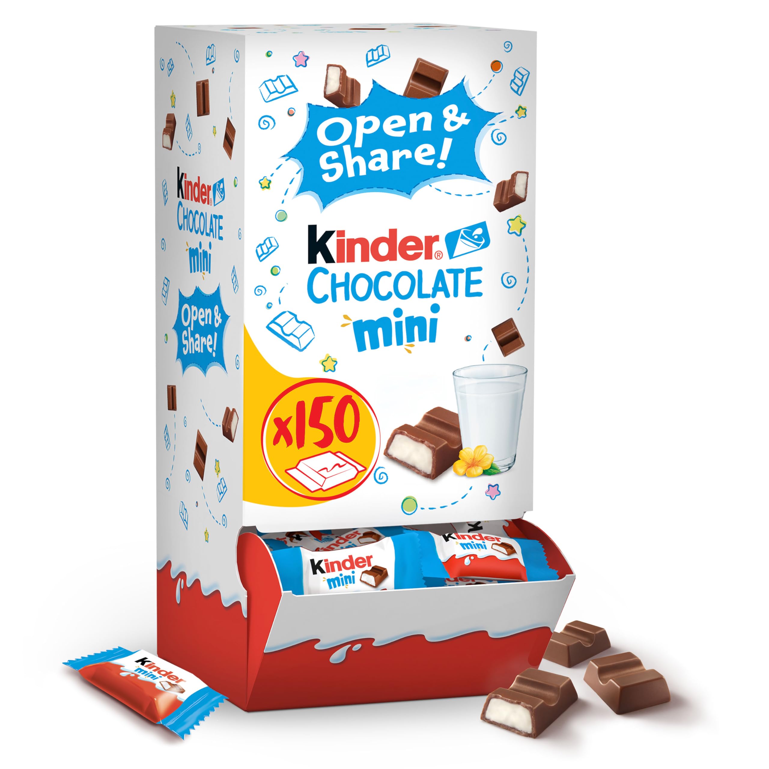Kinder - Mini Chocolate Bars Dispenser Box, 150 Pieces