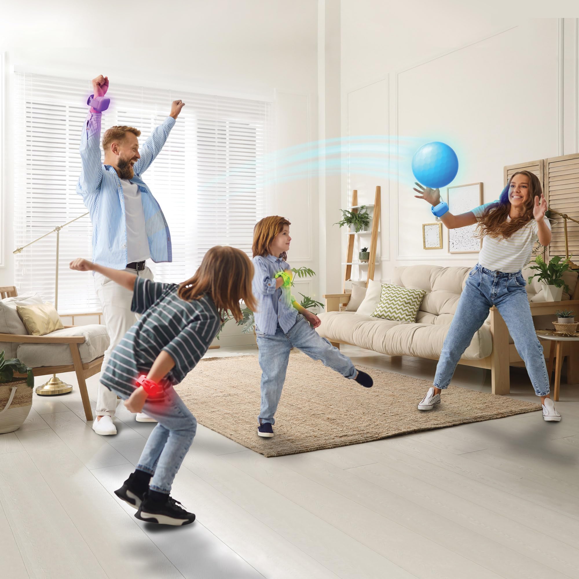 Glow Ball - 4-in-1 Colour Changing Interactive Game with Light-Up Wristbands 3