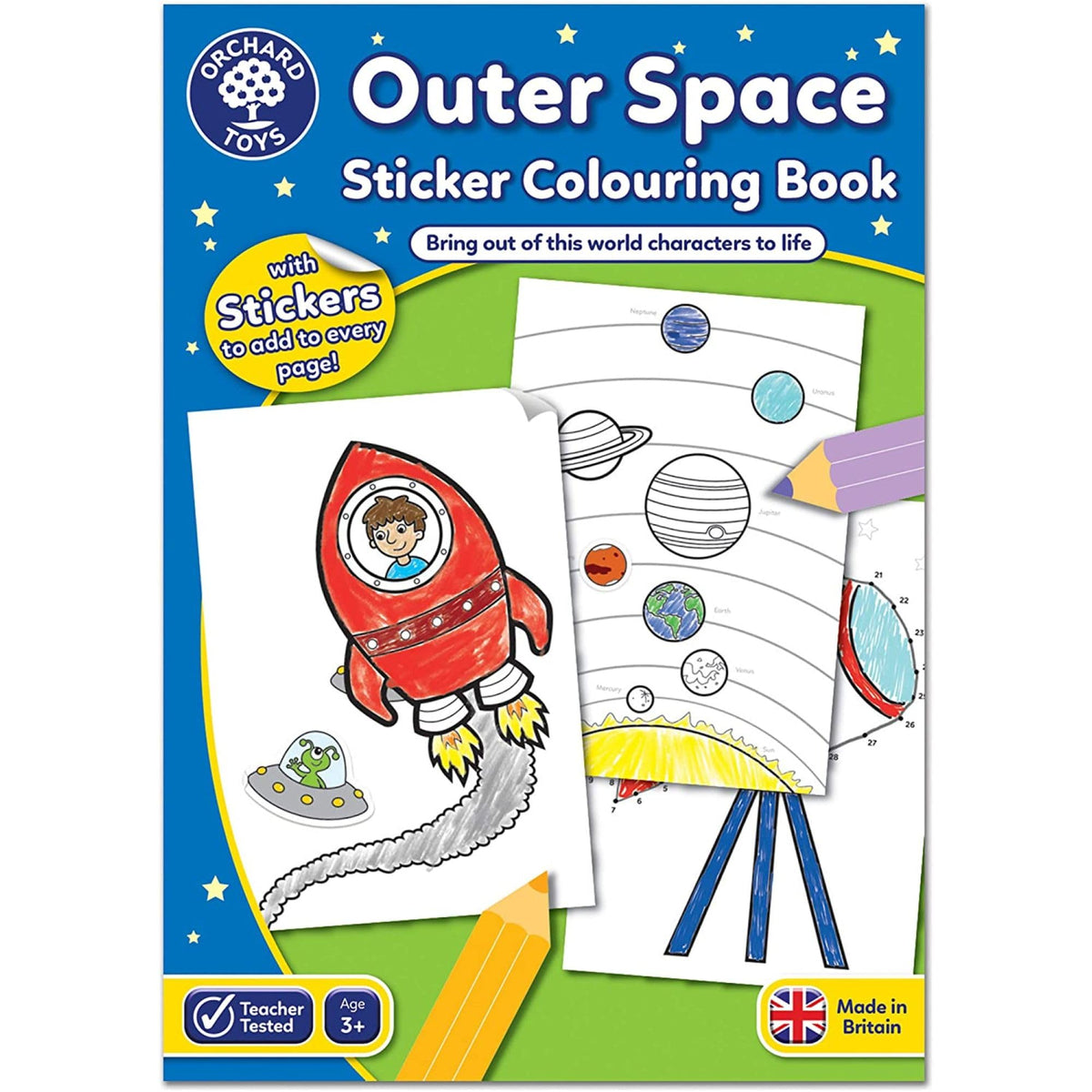 Orchard Toys Outer Space Sticker Colouring Book - 35 Stickers, Age 3+