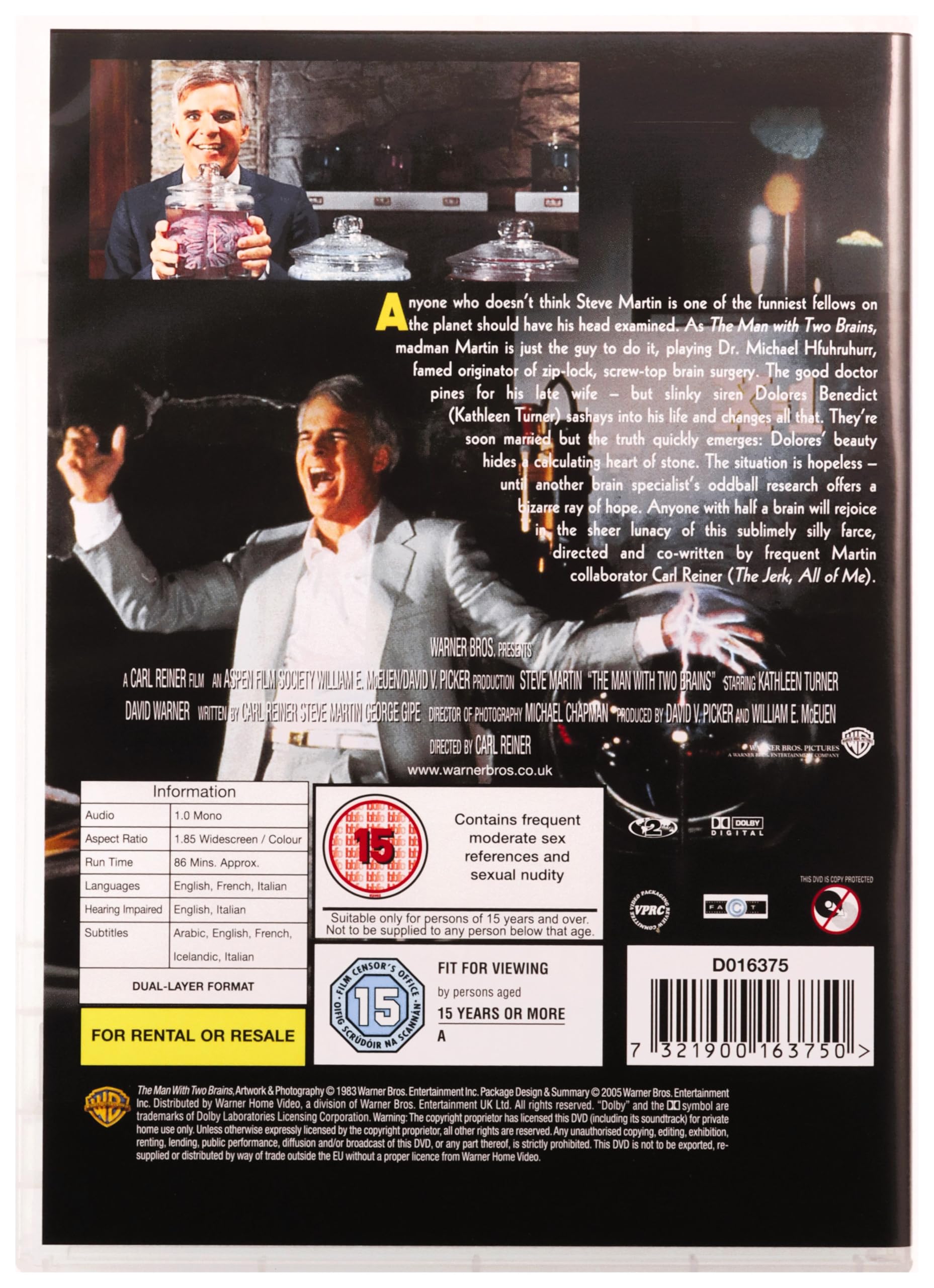 Der Mann mit den zwei Gehirnen (1983) - Science-Fiction-Komödie [DVD]